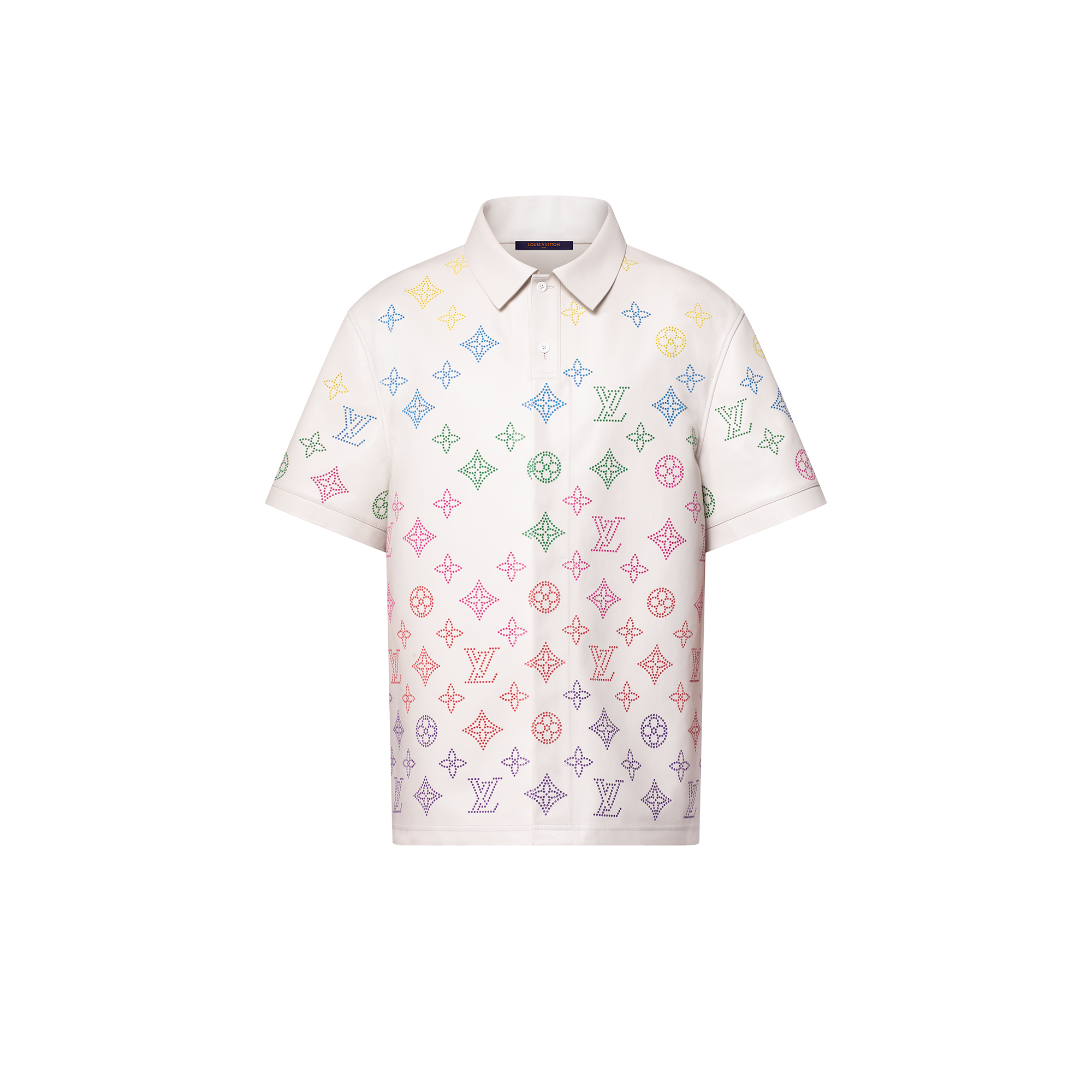 Monogram Flower Perforated Leather Polo Shirt  in Men