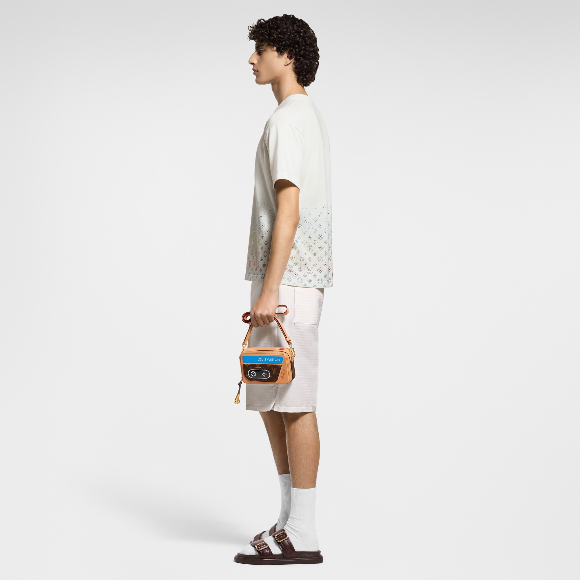 Monogram Gradient Embellished Short-Sleeved Crewneck  in Men