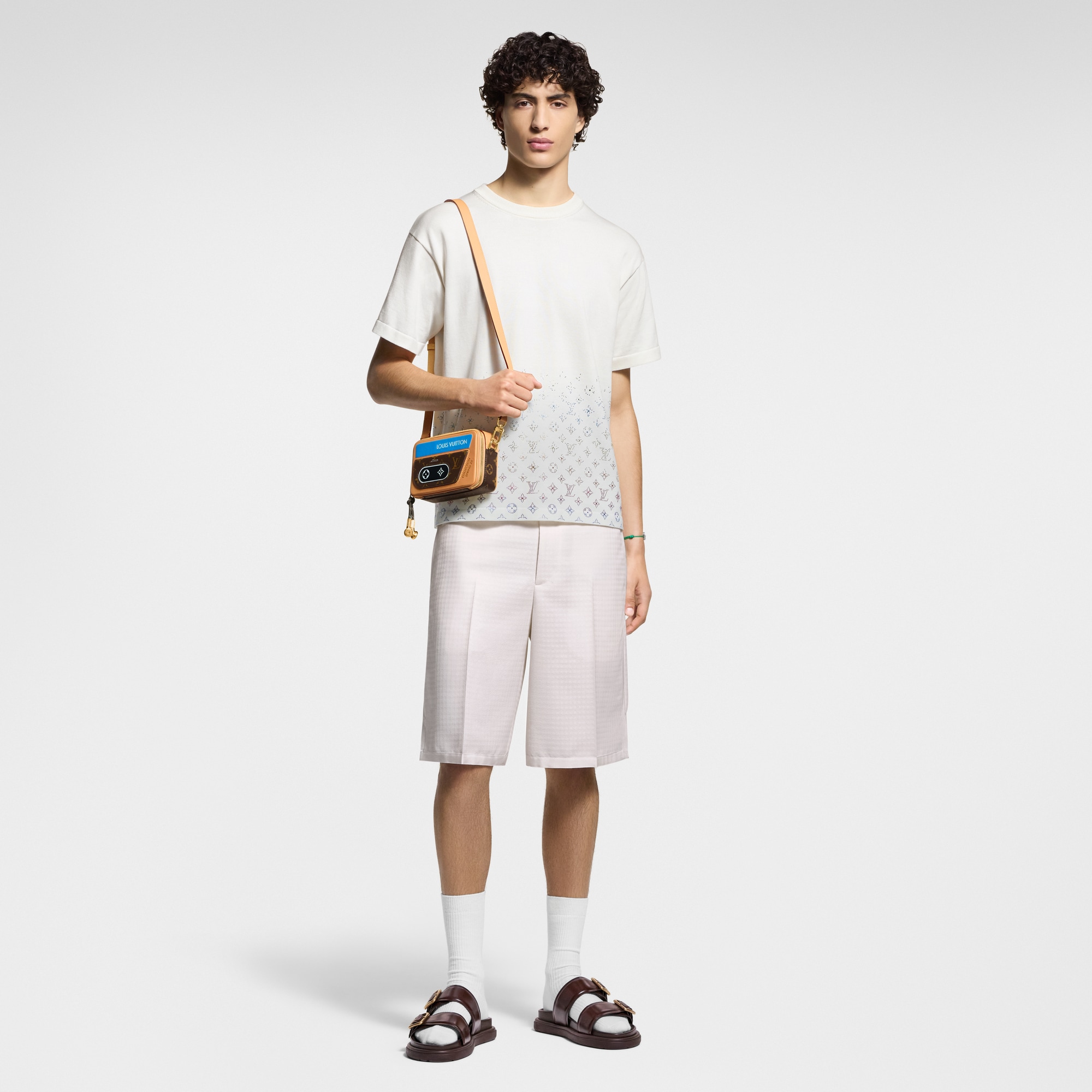 Monogram Gradient Embellished Short-Sleeved Crewneck  in Men