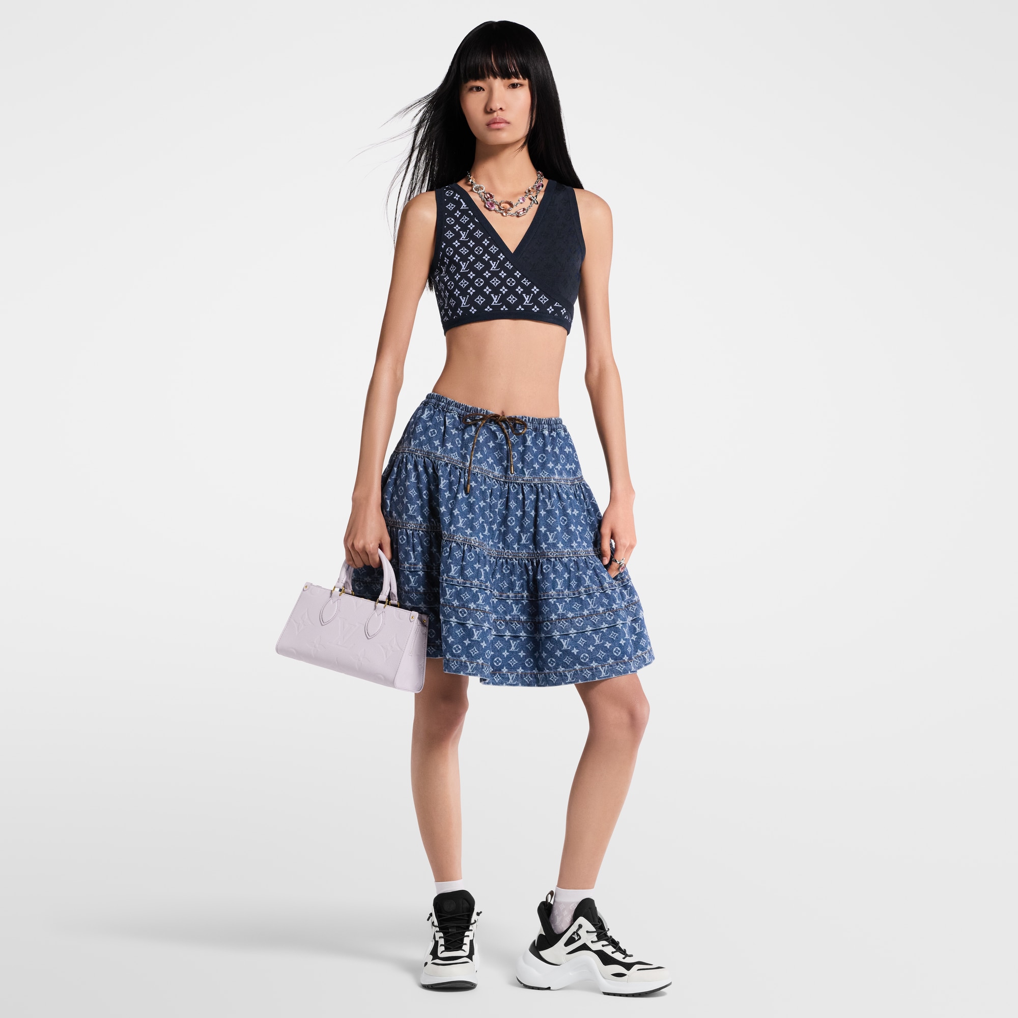 Monogram Jacquard Knit Crop Top  in Women