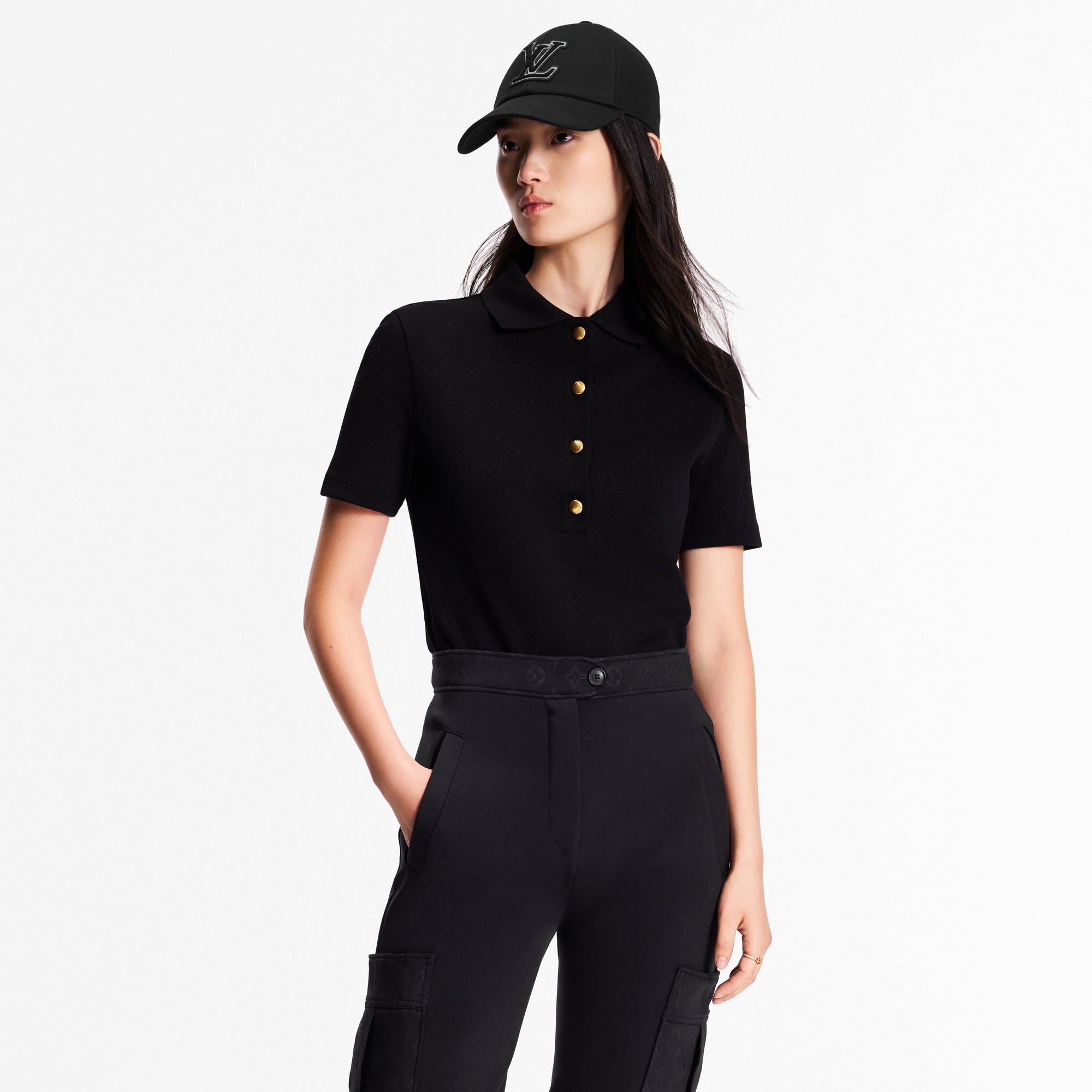 Monogram Piqué Polo Top  in Women