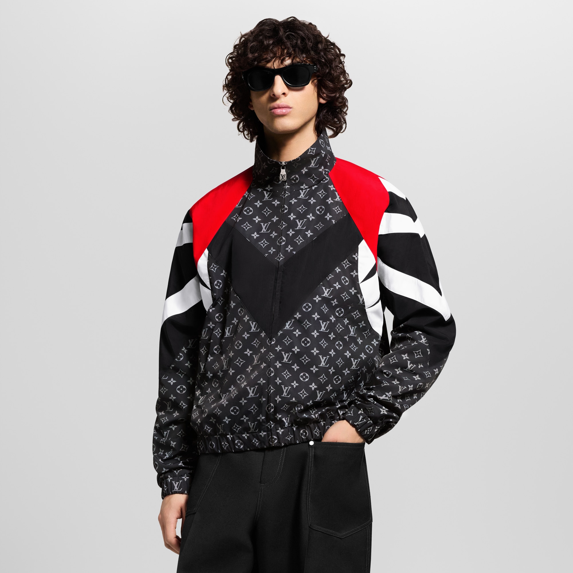 Monogram Printed Nylon Tracksuit Top  in Men
