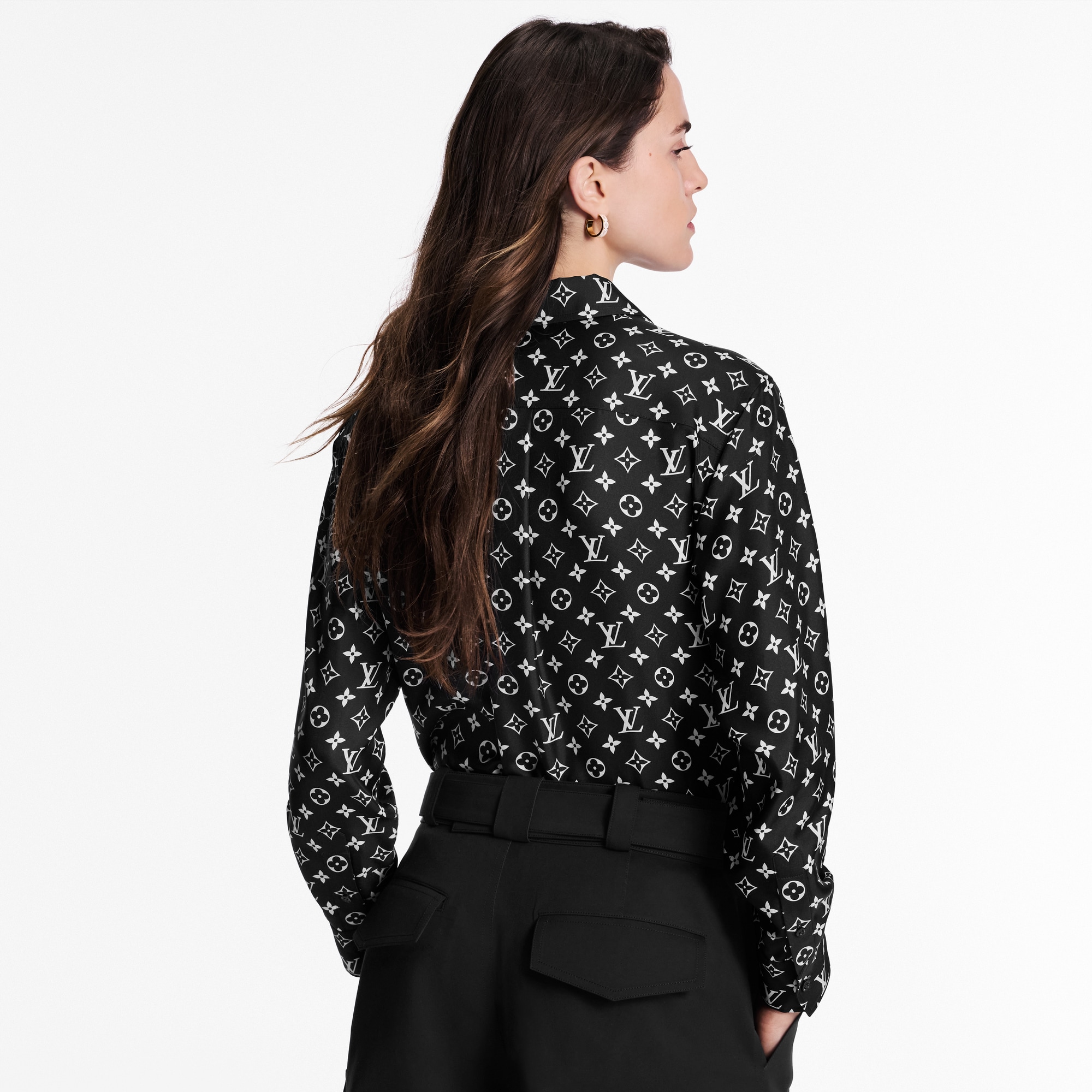 Monogram Silk Shirt  in Women
