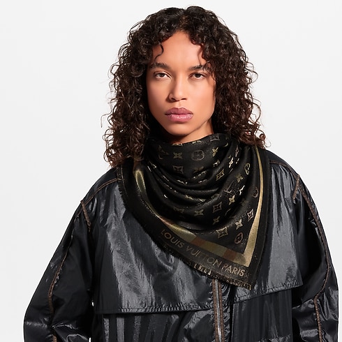 Monogram So Shine Shawl worn view