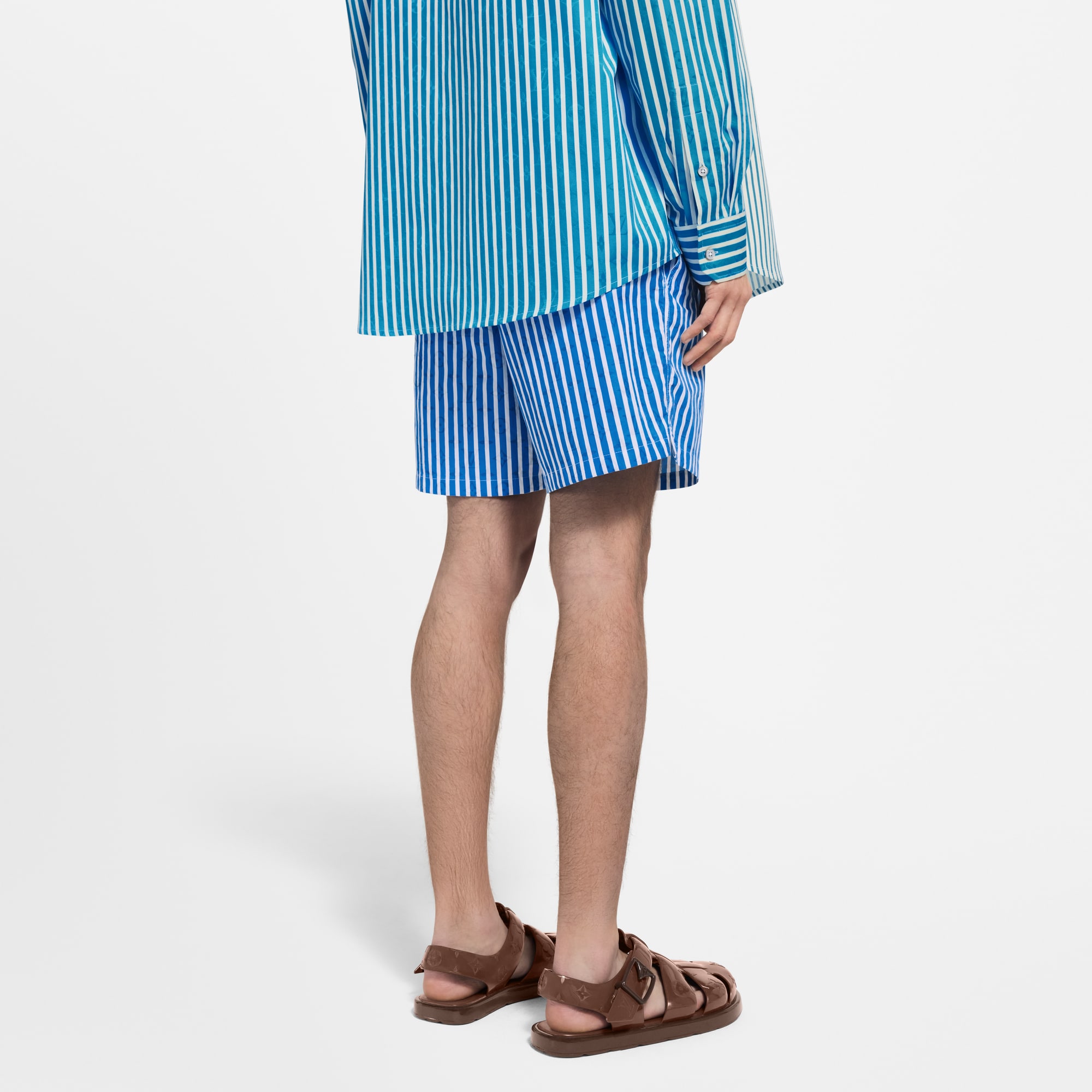 Monogram Striped Swim Shorts  in Men