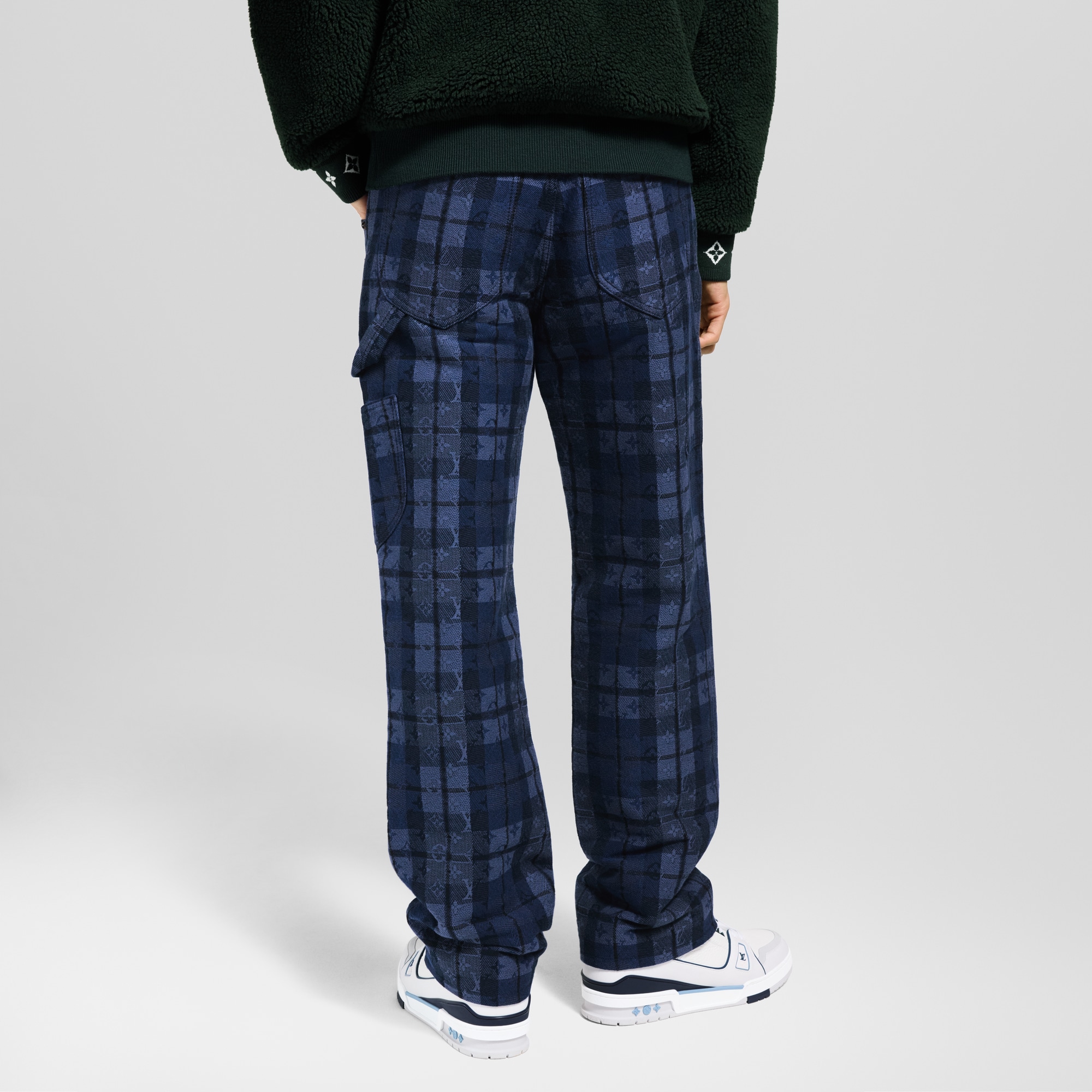 Monogram Tartan Denim  Pants  in Men
