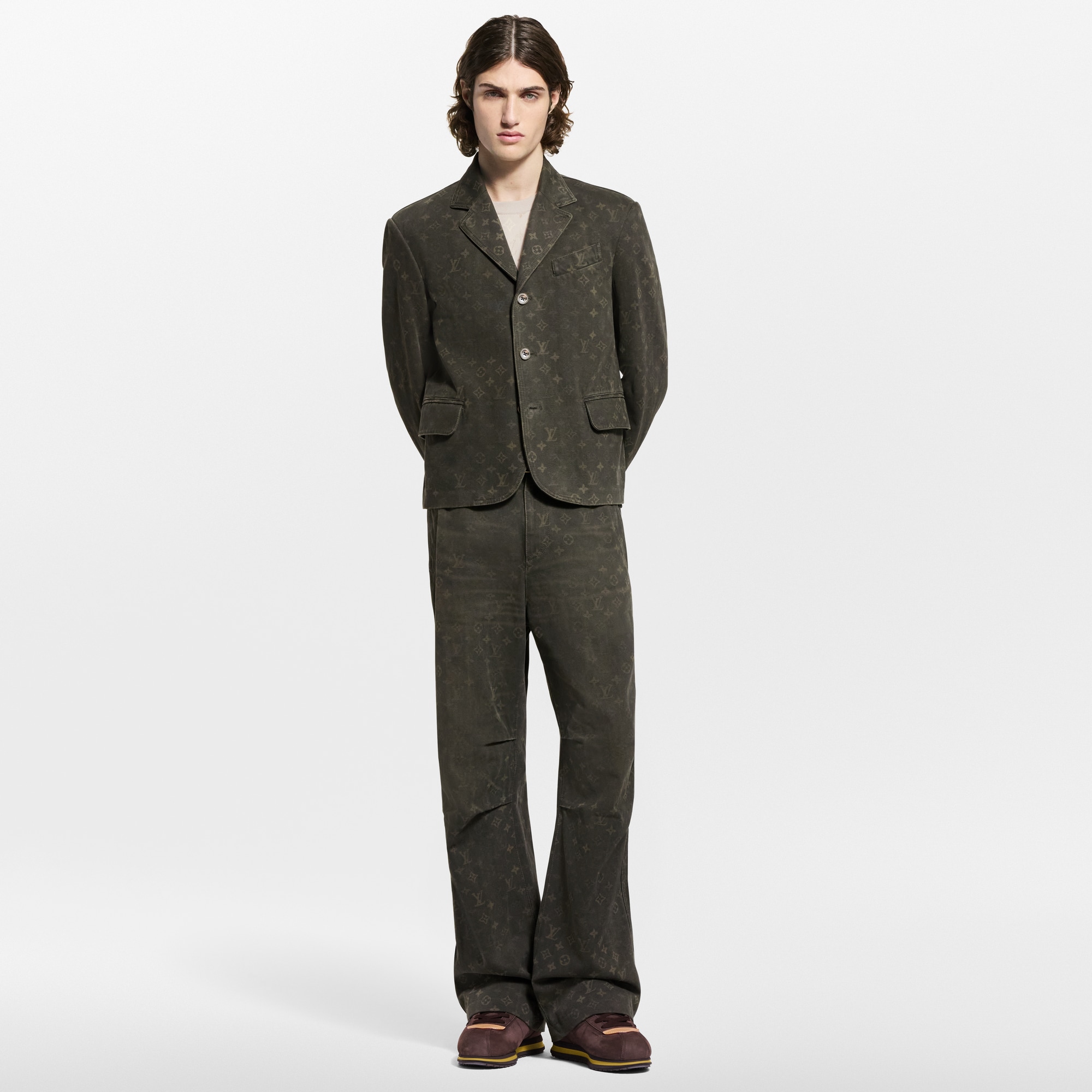 Monogram Waxed Denim Jacket  in Men