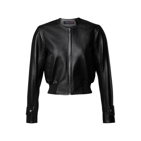 Nanogram Accent Leather Bomber Jacket in Women's Ready-to-Wear Coats and Jackets collections by Louis Vuitton (Product zoom)