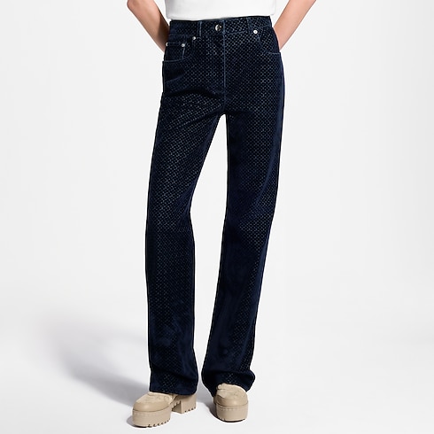 Nanogram Flocked Velvet Jeans in Women's Ready-to-Wear New In Ready-to-Wear collections by Louis Vuitton (Product zoom)