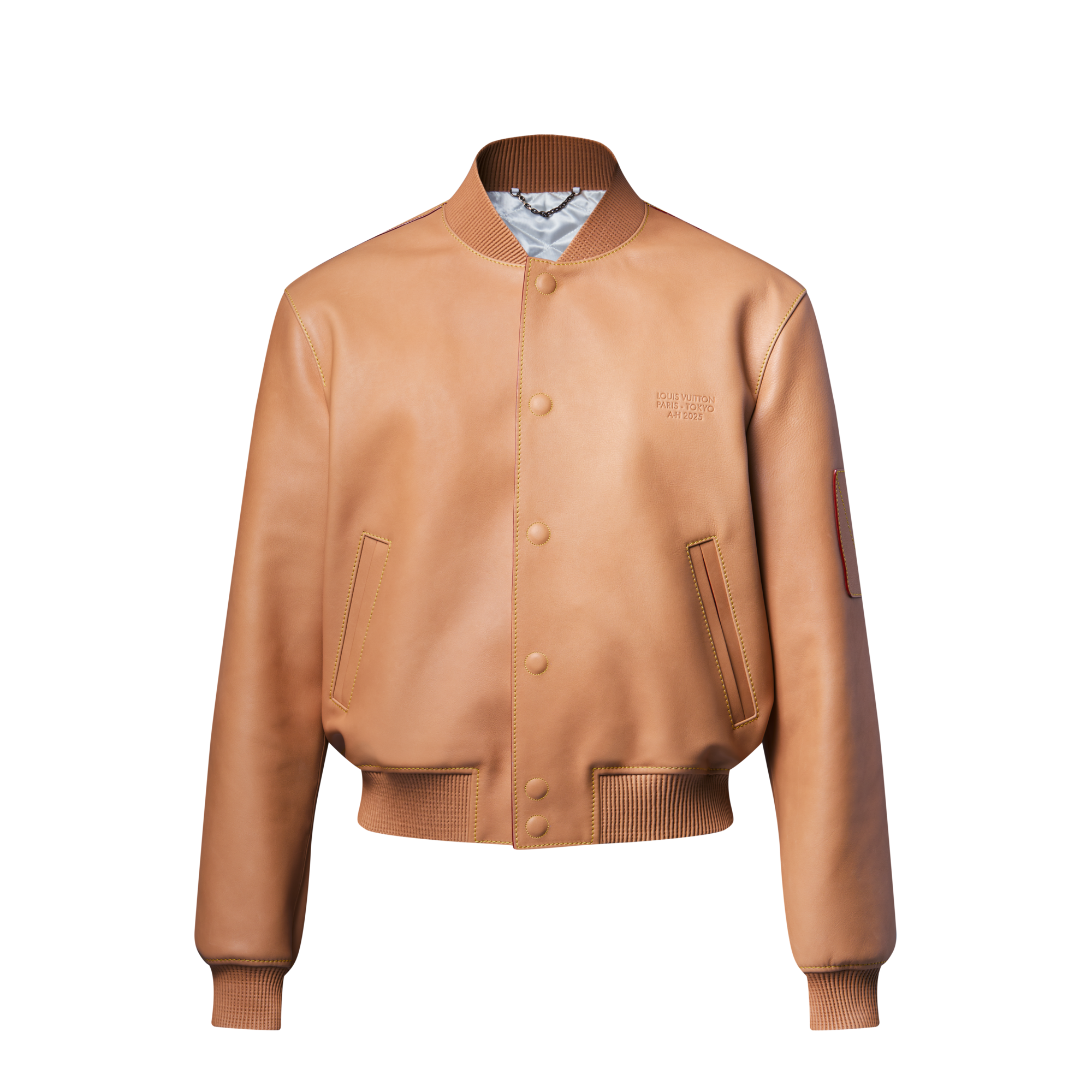 Natural Leather Varsity Blouson  in Men