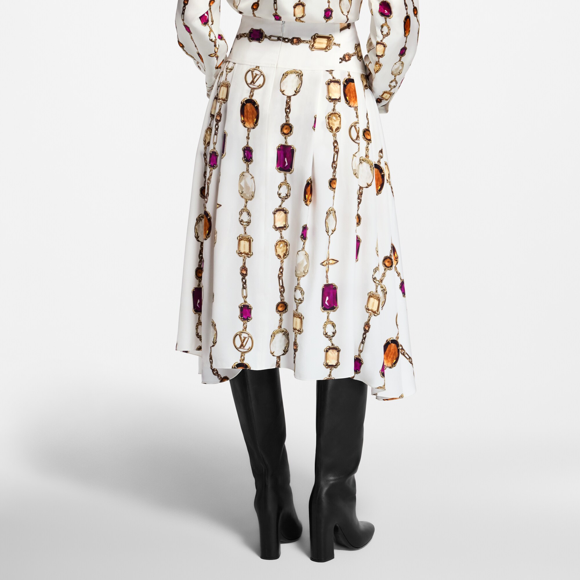 Necklace Print Midi Skirt  in Women