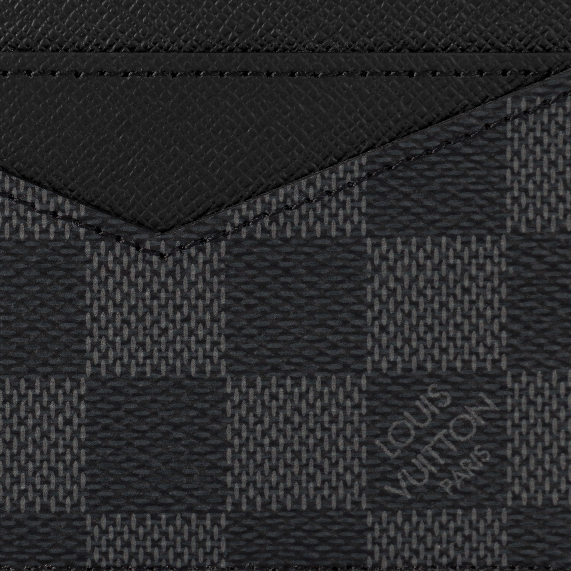Neo Porte Cartes Damier Graphite Canvas in Super Lucky Day