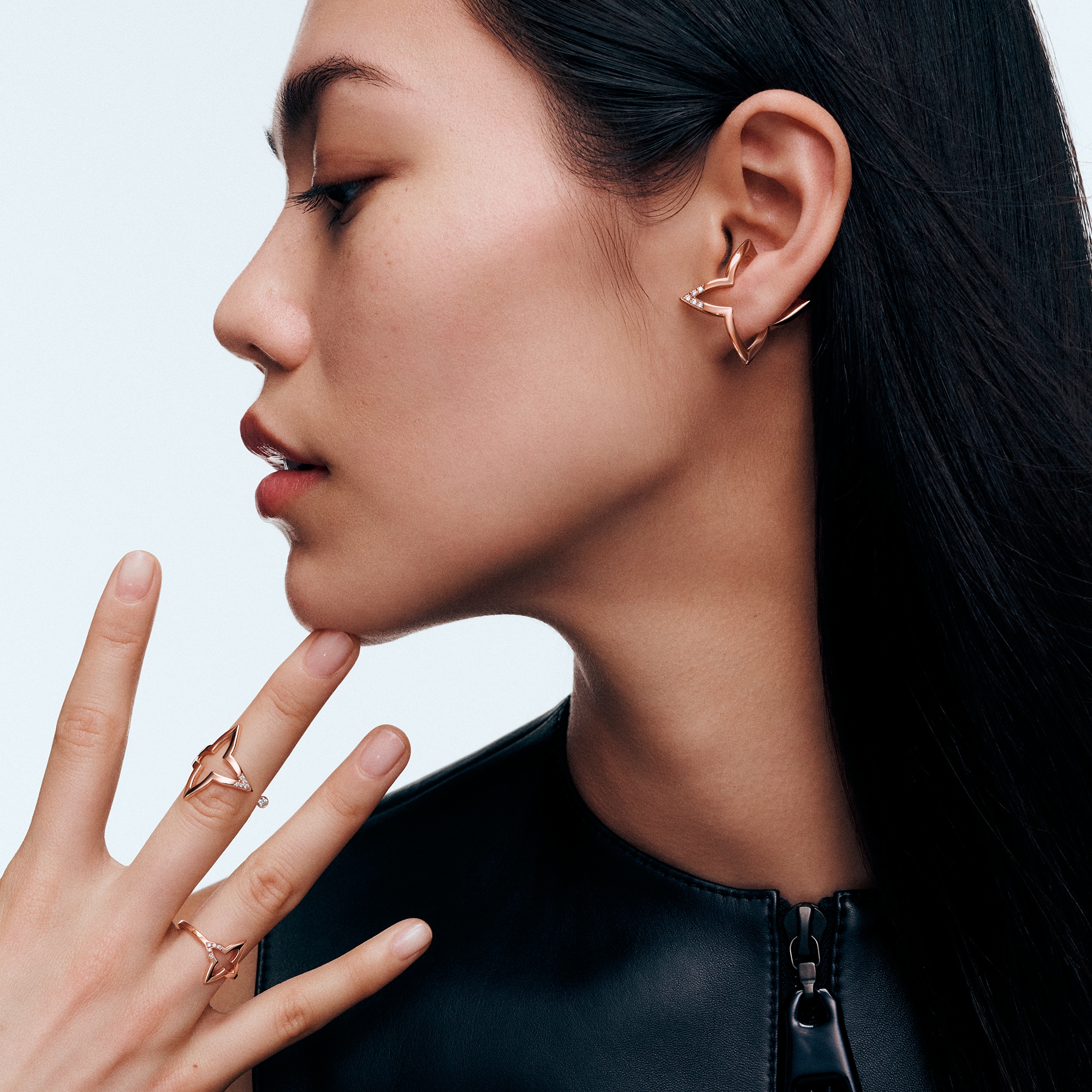 Ombre Blossom Open Ring, Pink Gold and Diamonds  in Jewellery