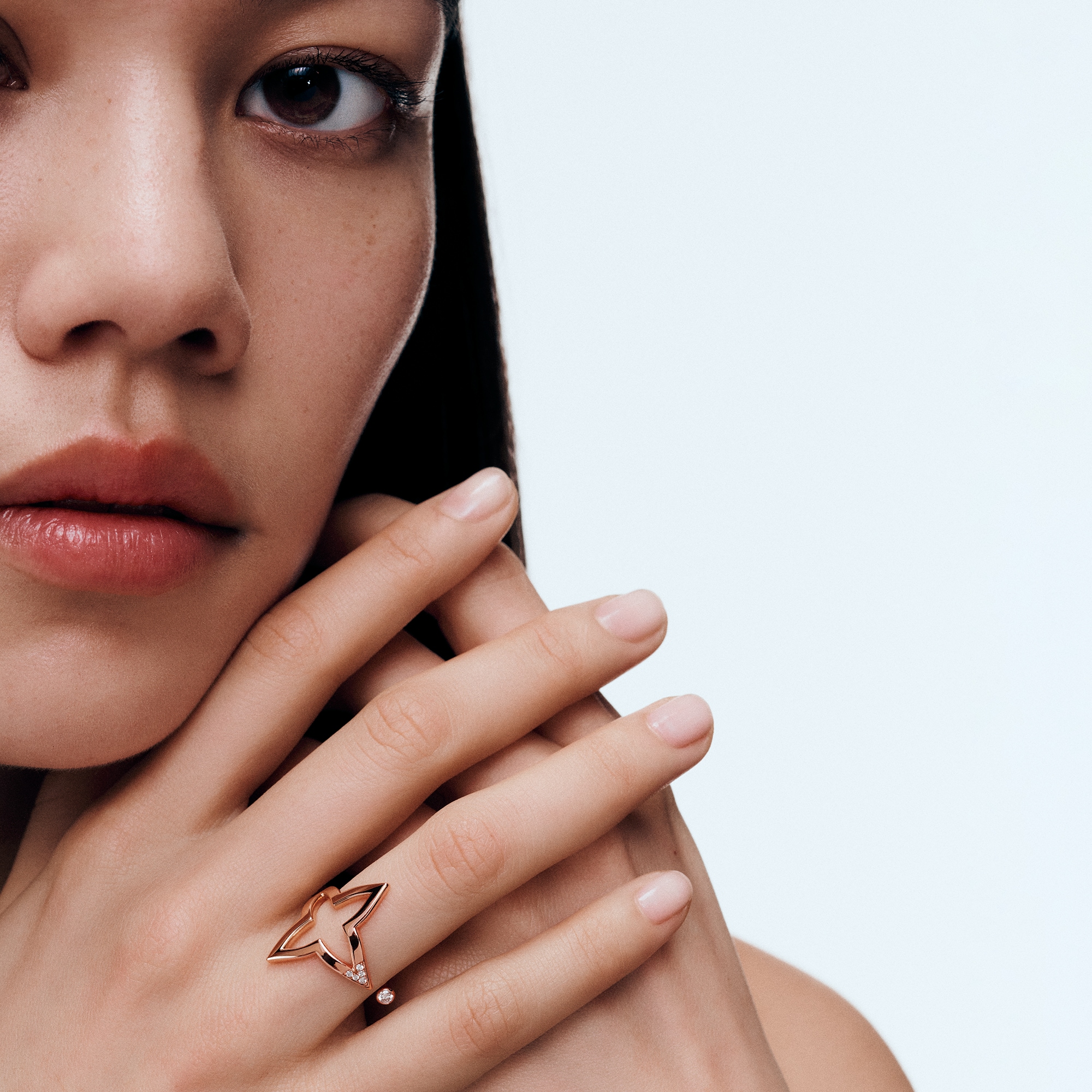 Ombre Blossom Open Ring, Pink Gold and Diamonds  in Jewellery