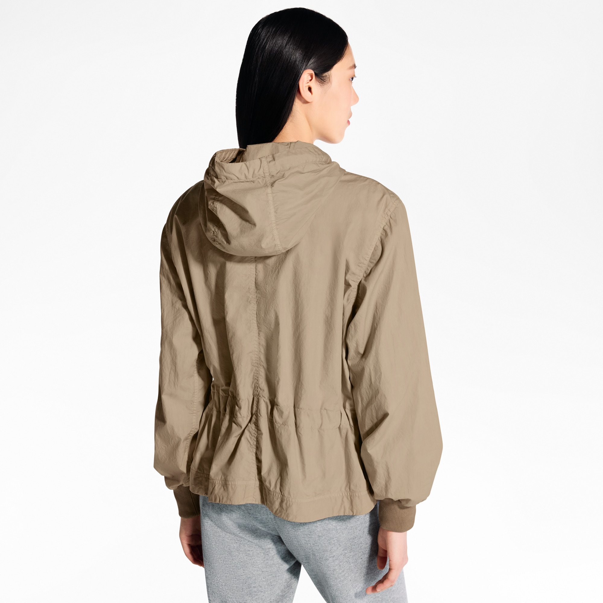 Peach-Effect Peplum Parka  in Women