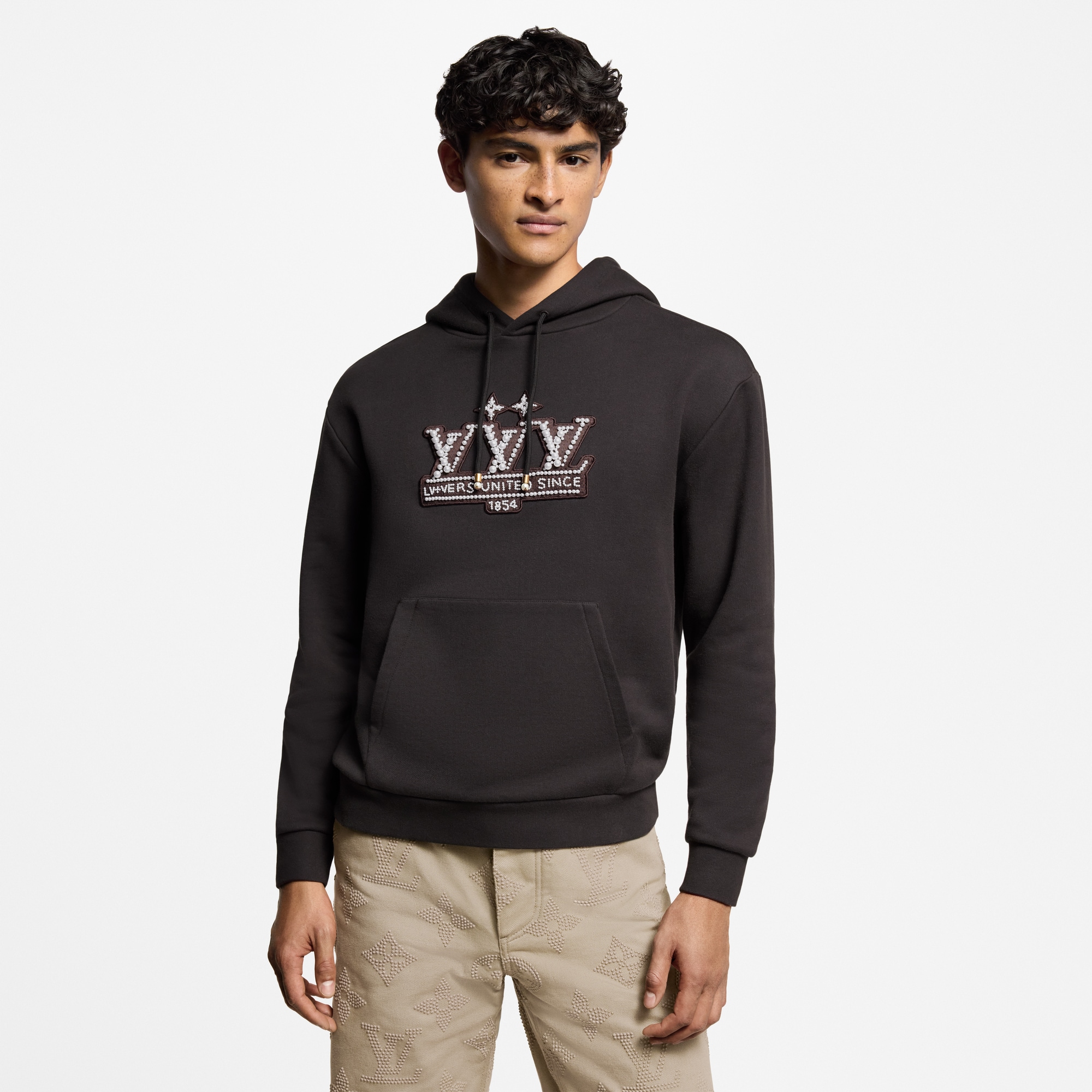 Pearl-Embellished Hoodie  in Men