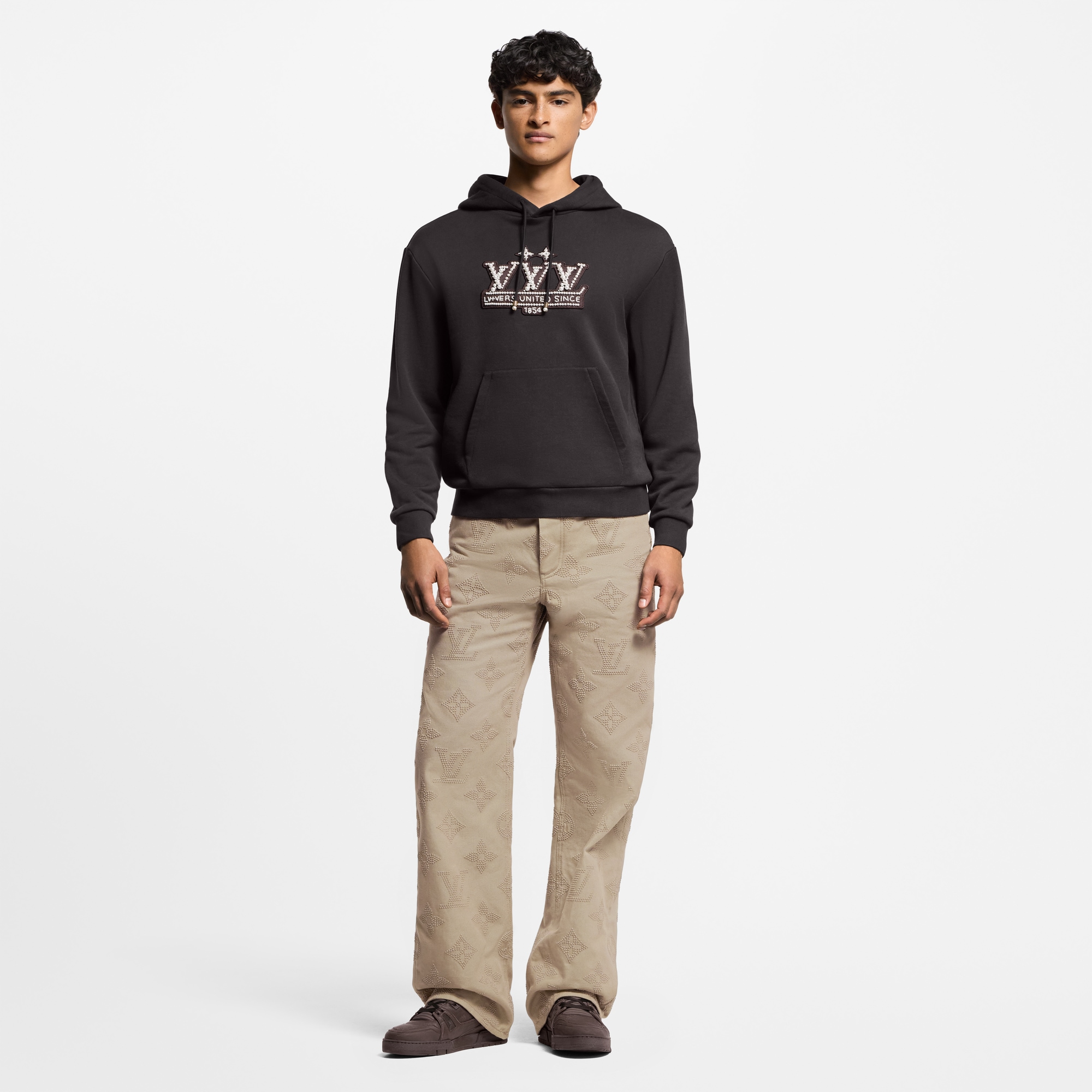 Pearl-Embellished Hoodie  in Men