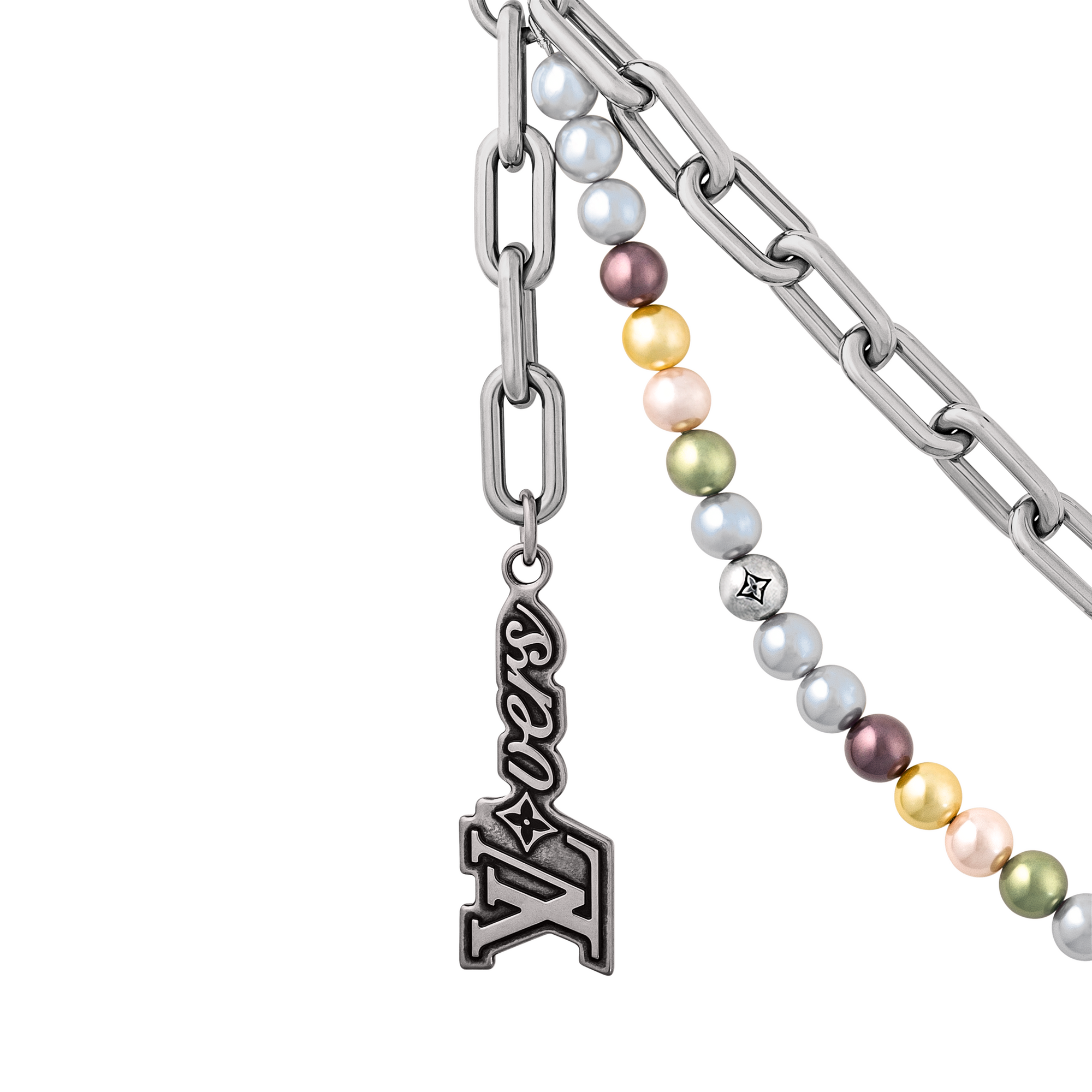 Pearls Chain Belt and Bag Charm . in Men