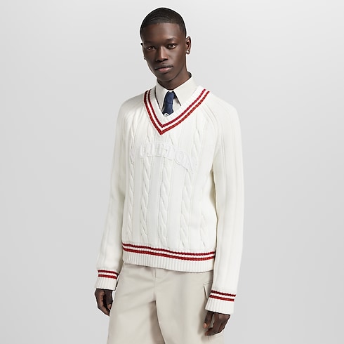 Preppy V-Neck Cable Pullover in Men's Ready-to-Wear All Ready-to-Wear collections by Louis Vuitton (Product zoom)