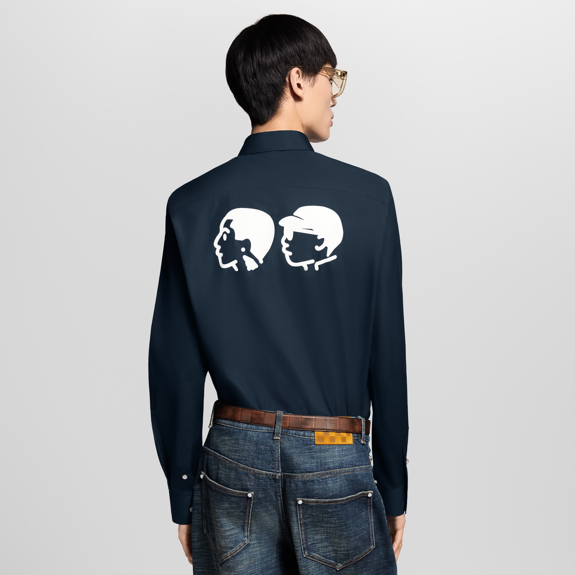 Printed Signature Long-Sleeved Shirt  in Men