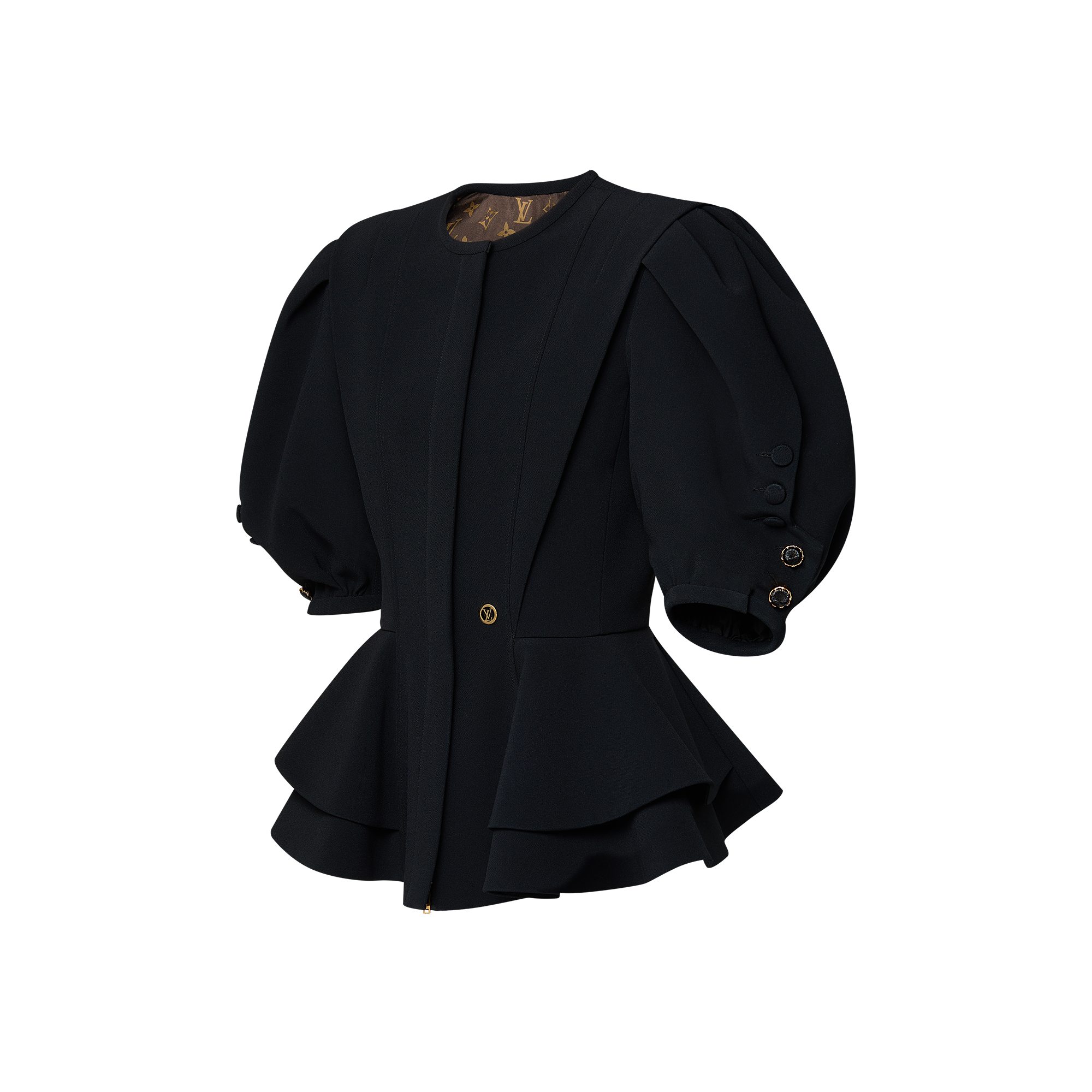 Puff-Sleeve Peplum Jacket  in Women