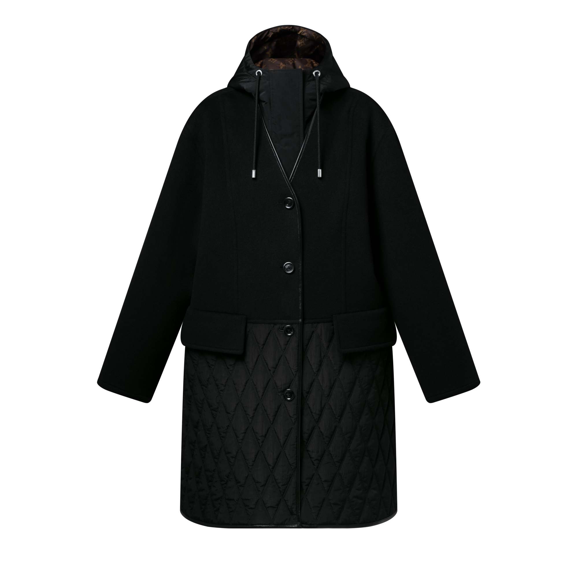 Quilt Accent Coat  in Women