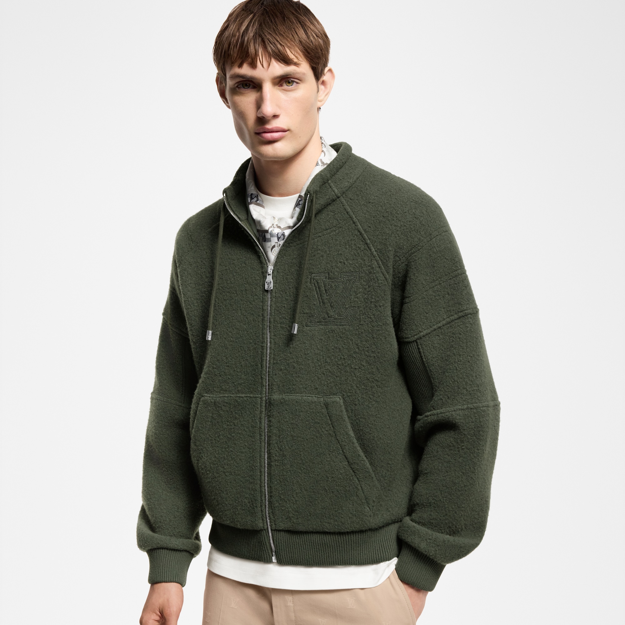 Quilted Textured Wool Blouson  in Men
