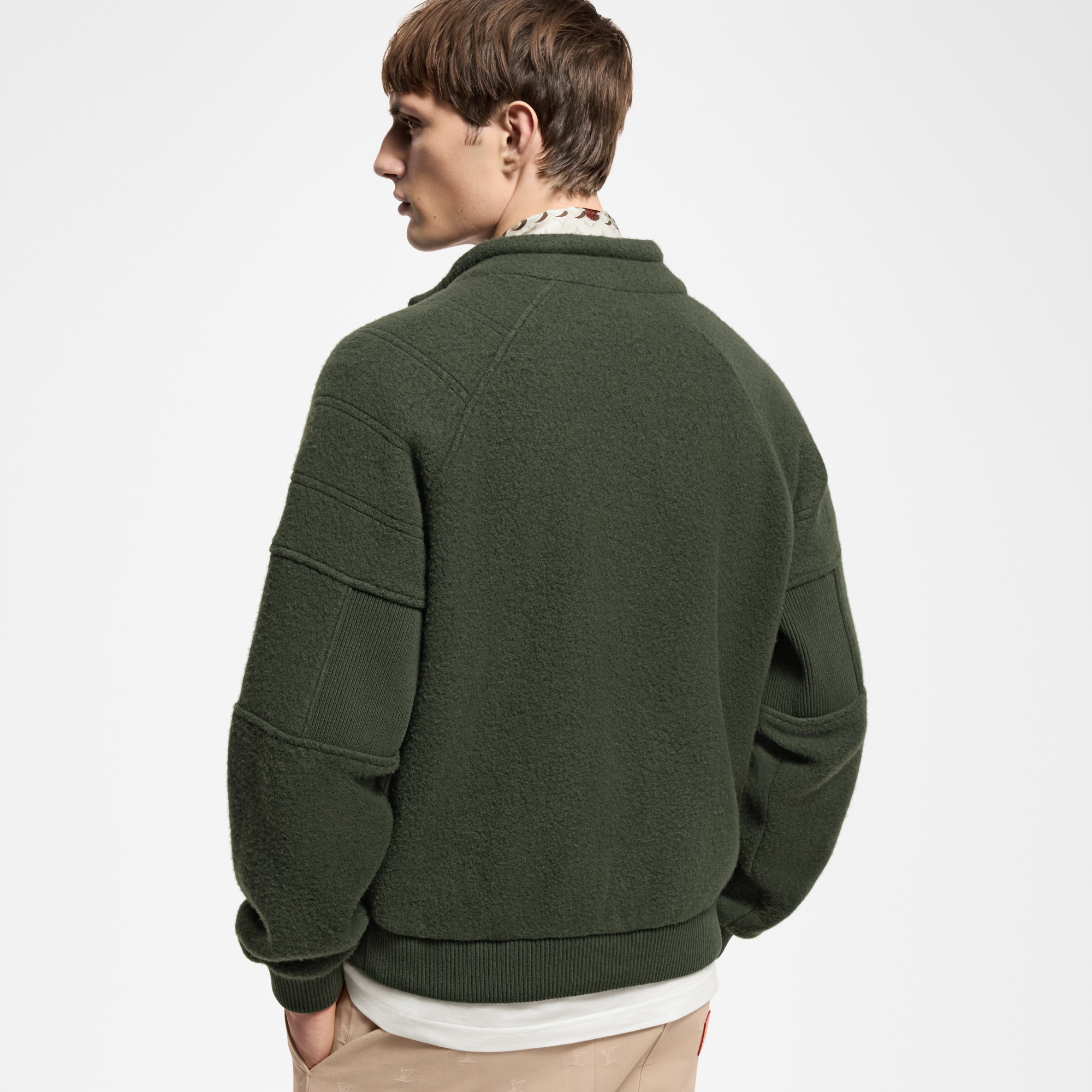Quilted Textured Wool Blouson  in Men
