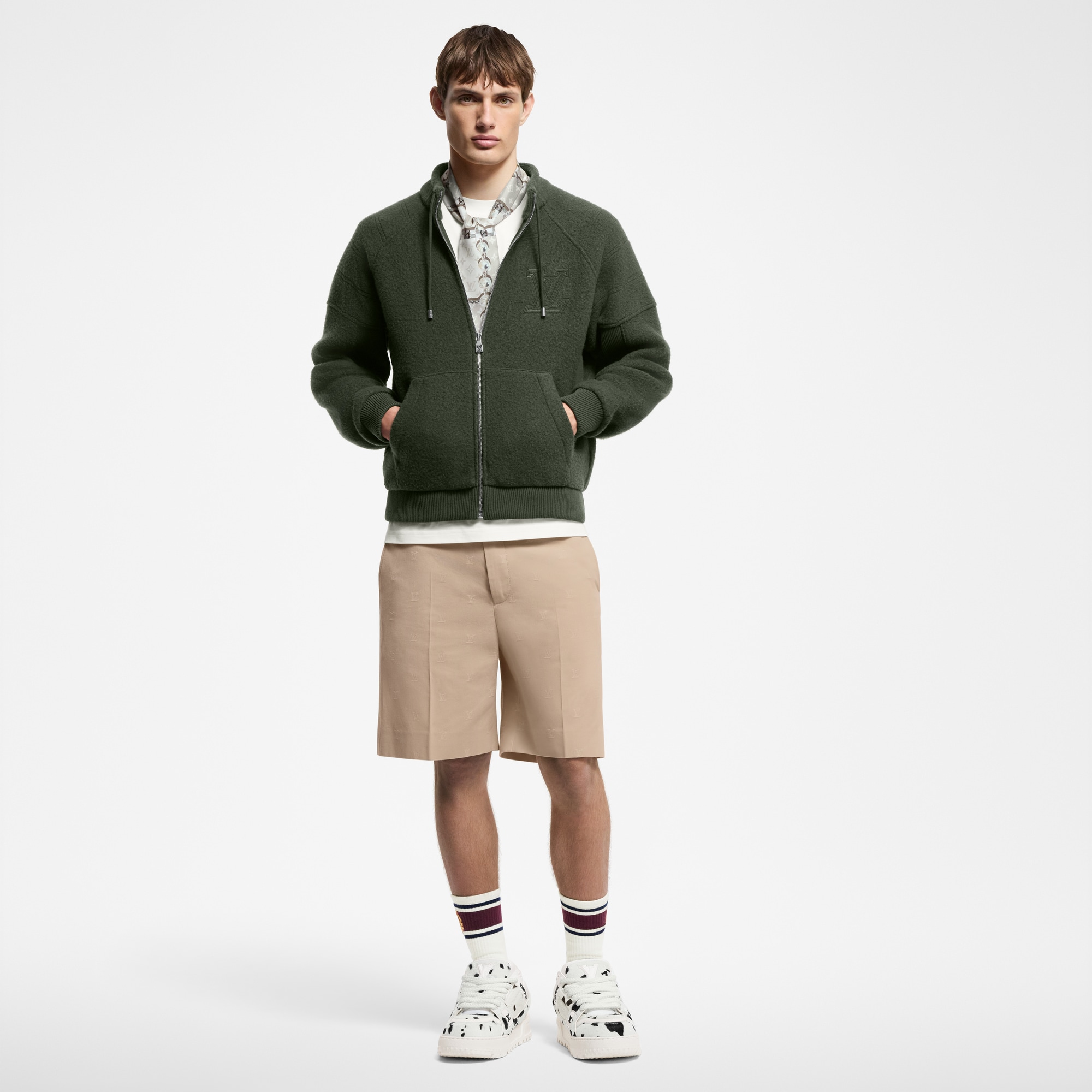 Quilted Textured Wool Blouson  in Men