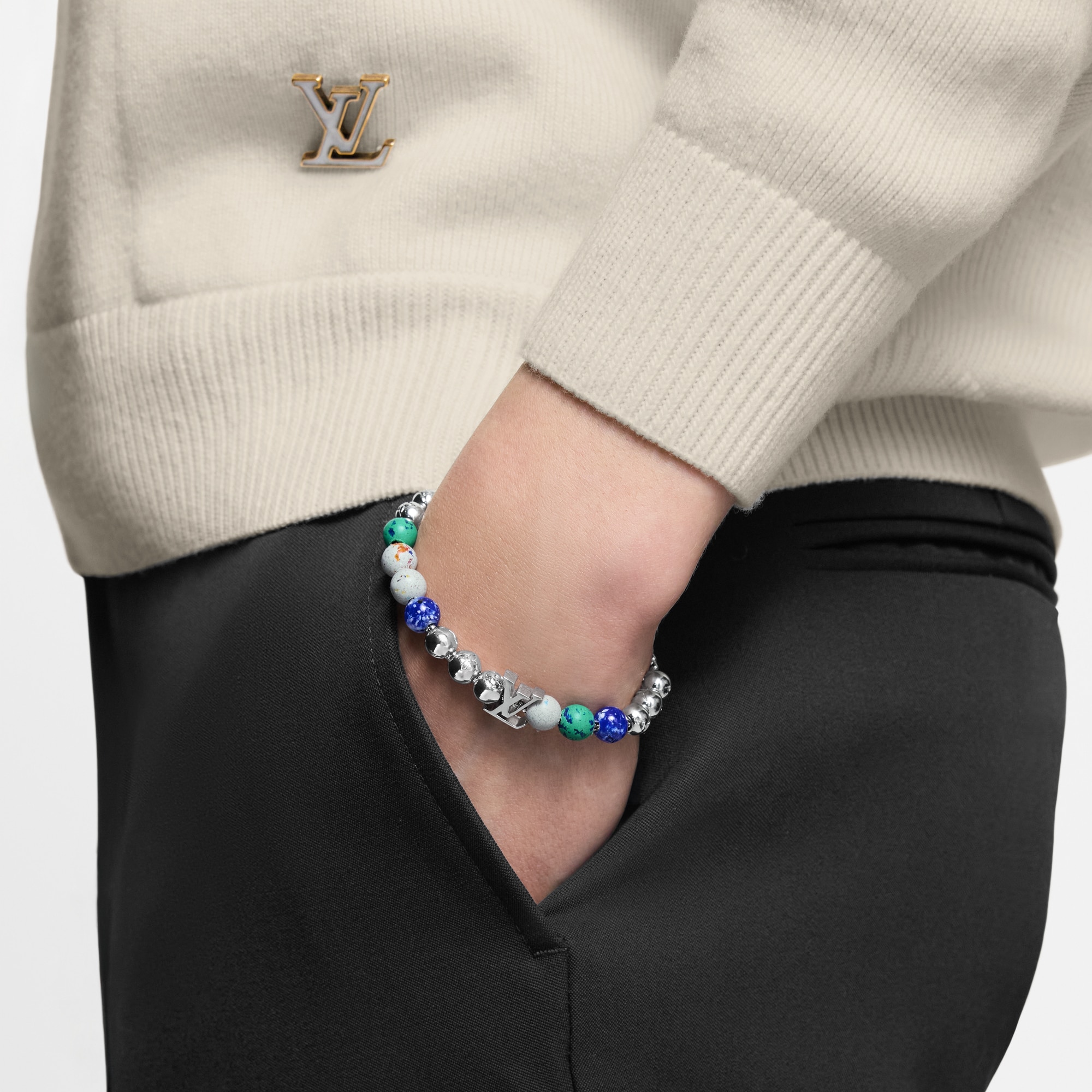 Recycled Monogram Beads Bracelet . in Men