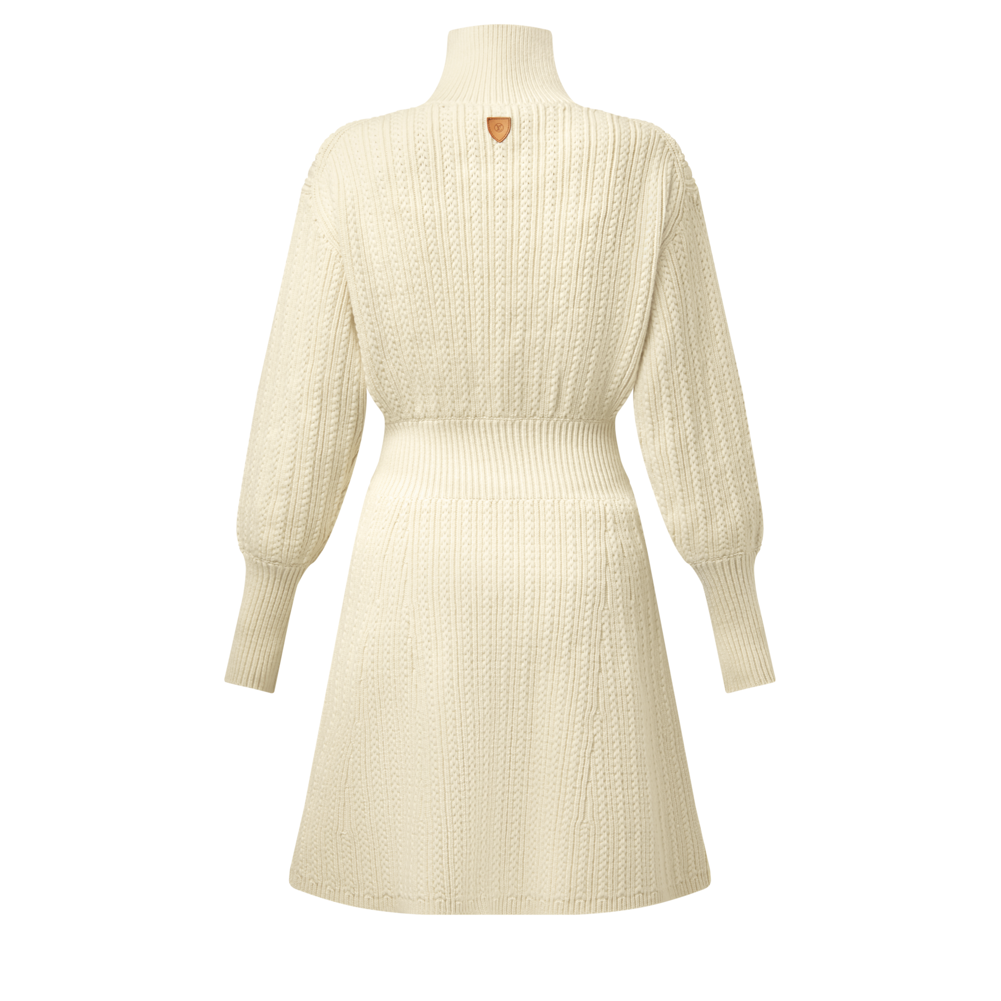 Ribbed Knit Long-Sleeved Dress  in Women
