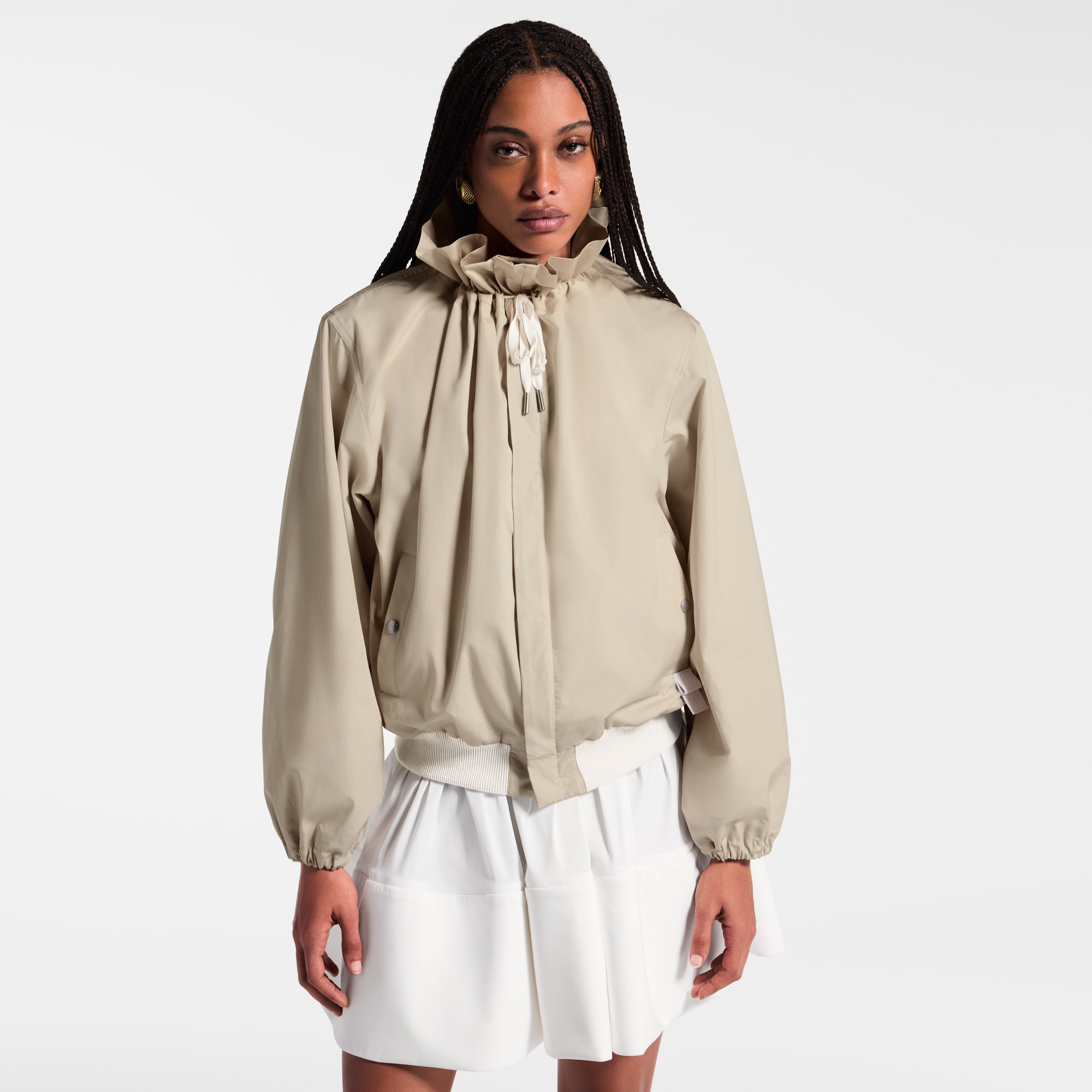 Ruffle Collar Bomber Jacket  in Women