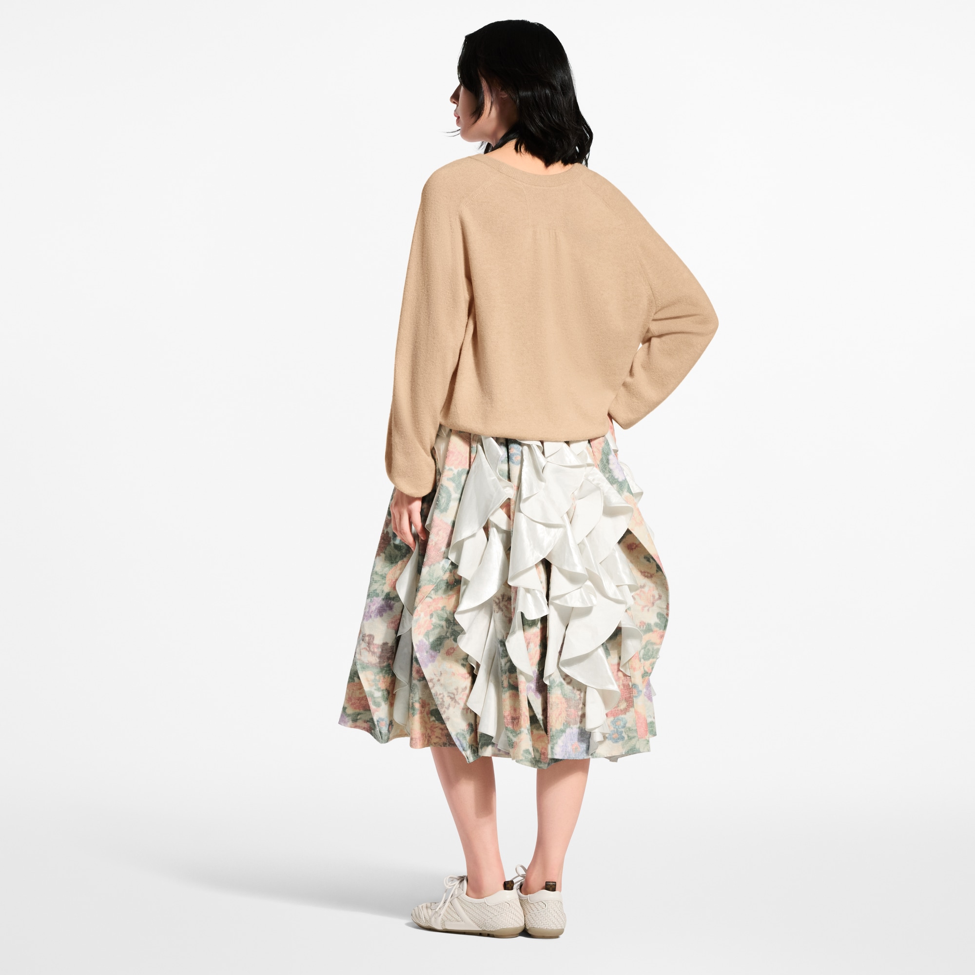 Ruffle Insert Floral Canvas Skirt - Ready-to-Wear | LOUIS VUITTON