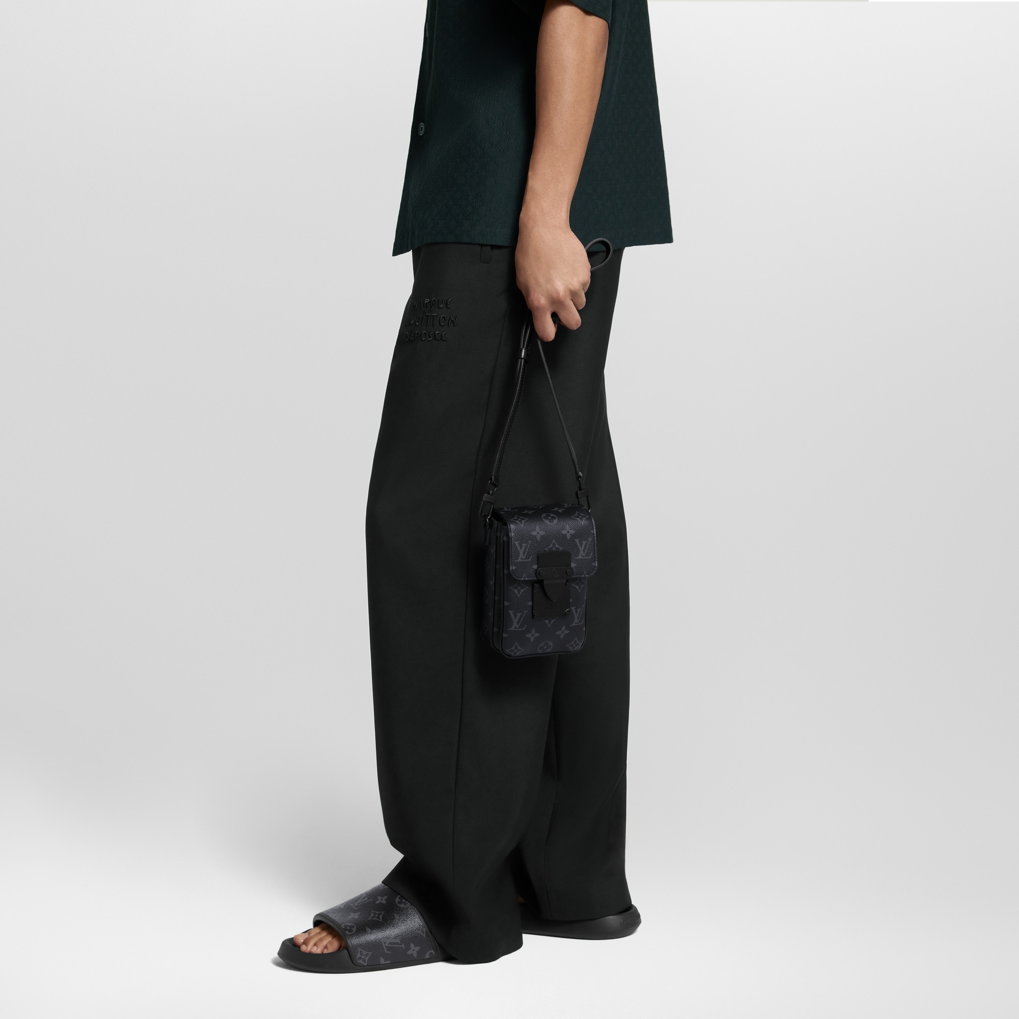 S-Lock Vertical Wearable Wallet Monogram Eclipse in Men