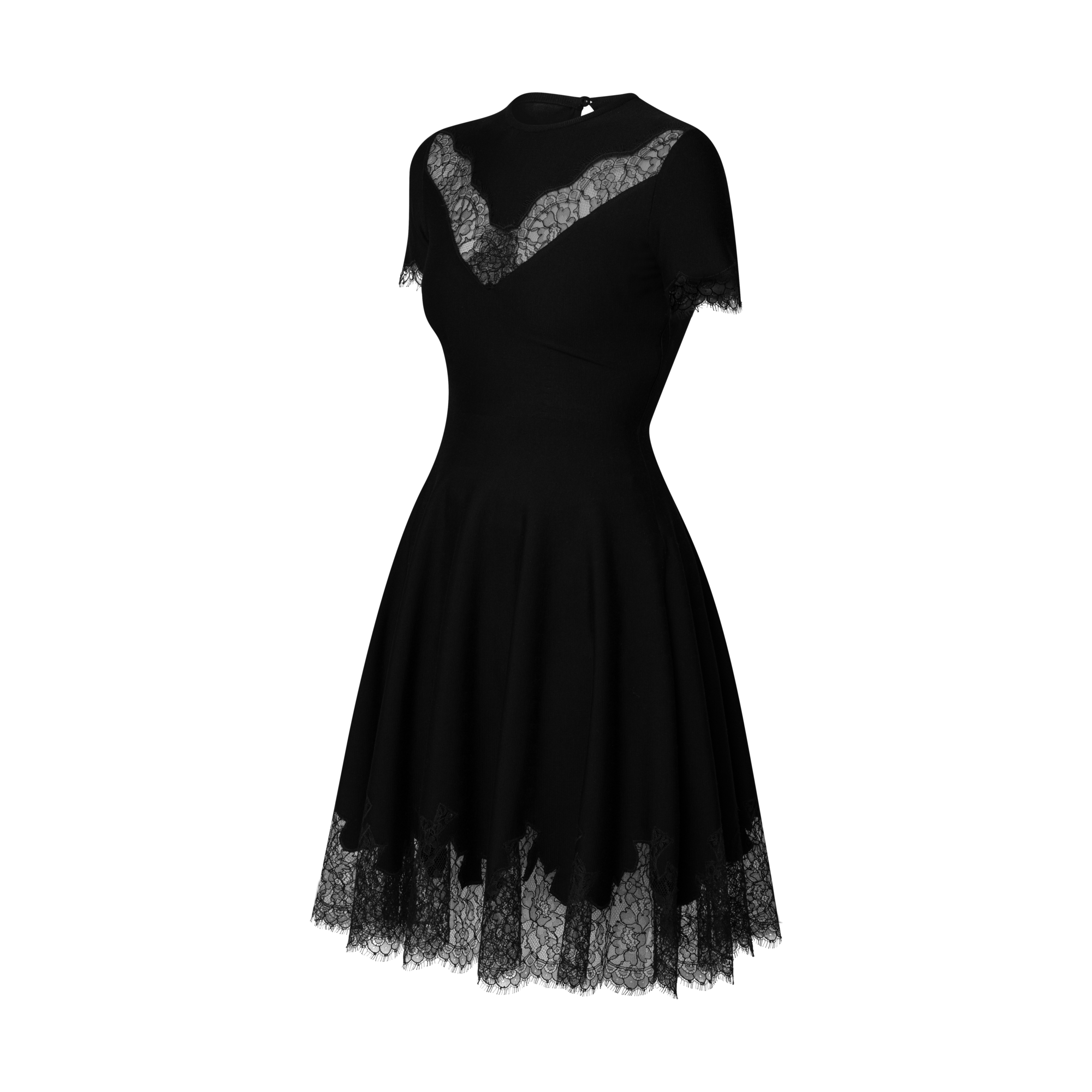 S/S Skater Dress W/ Lace Dtl  in Women