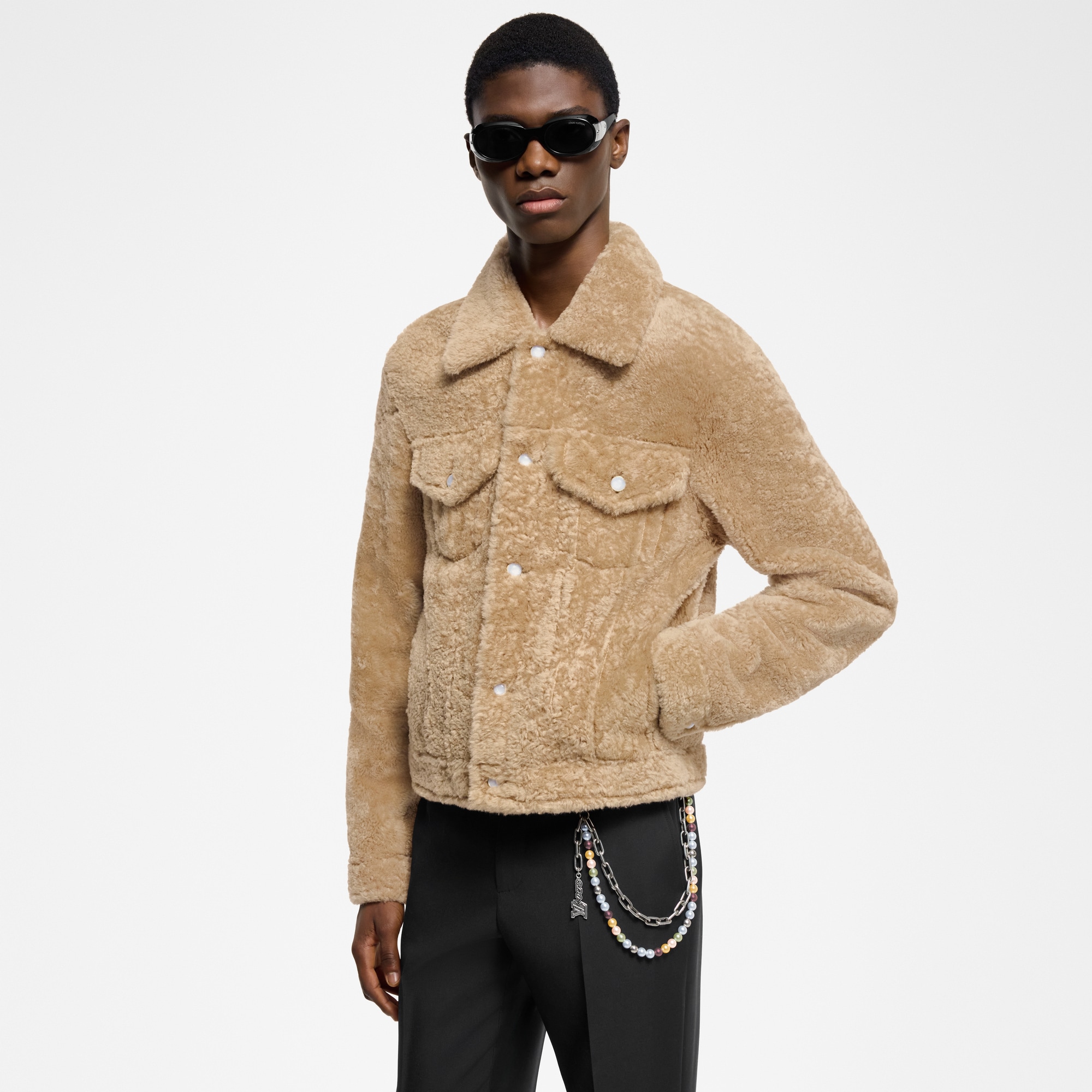 Shearling Trucker Jacket  in Men