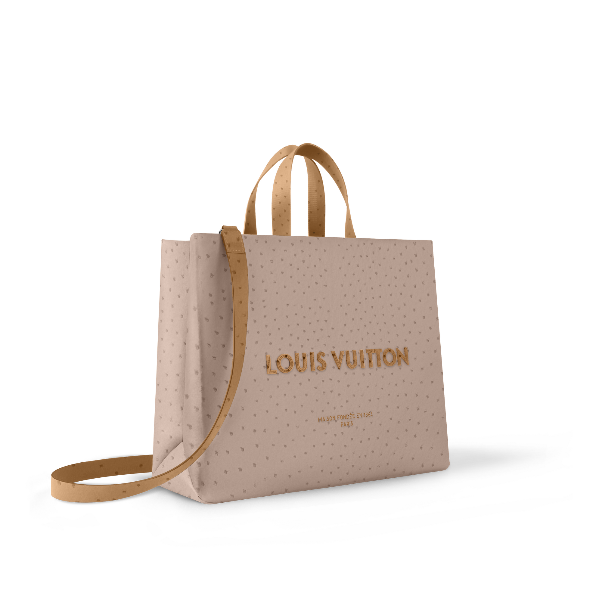 Shopper Tote MM Ostrich Leather in Les Extraordinaires