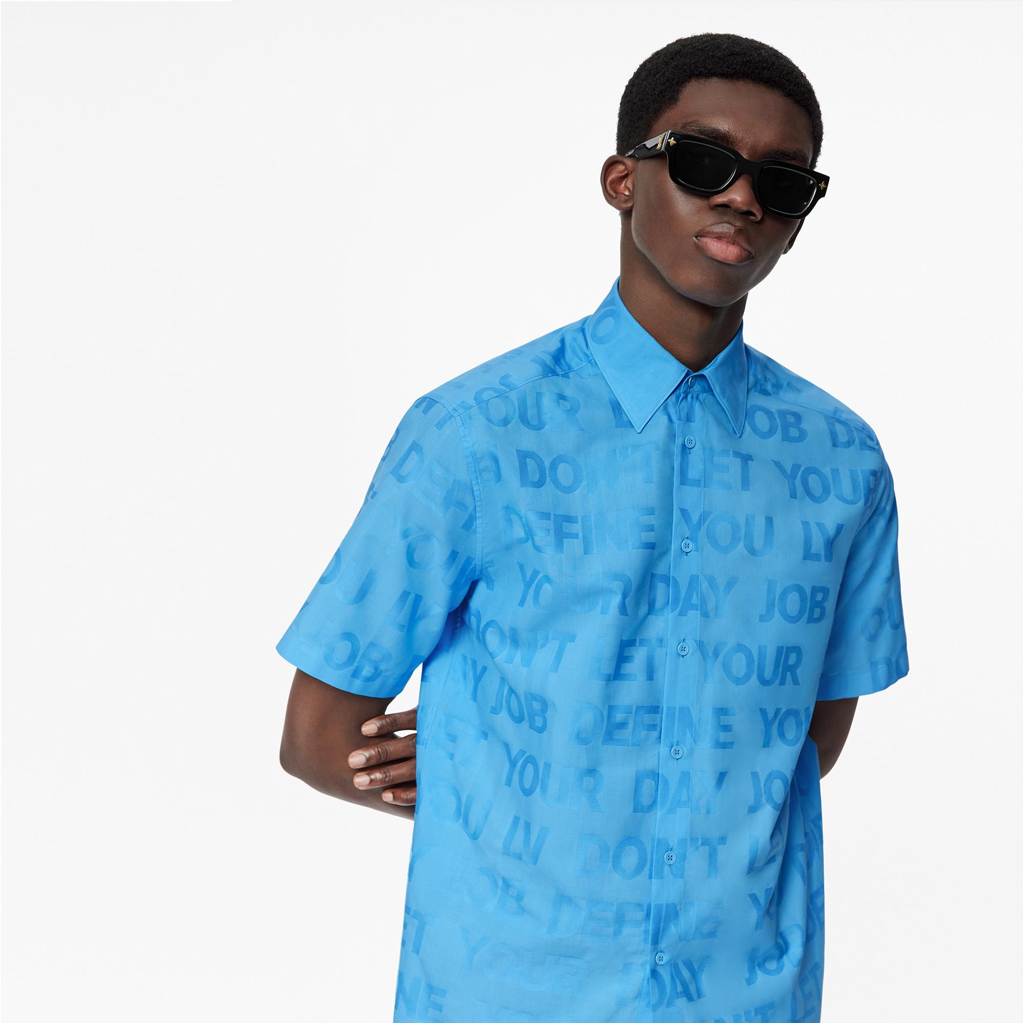 Short-sleeved Tonal Letters Shirt 