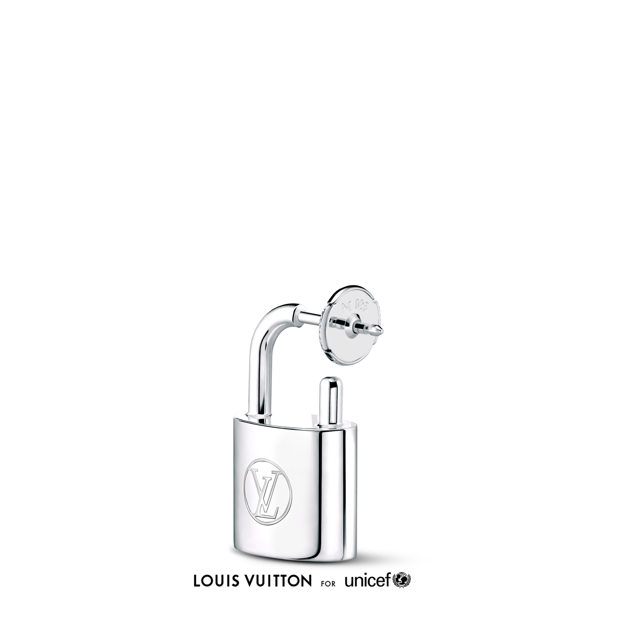 Silver Lockit Earring, Sterling Silver - Per Unit  in Jewellery
