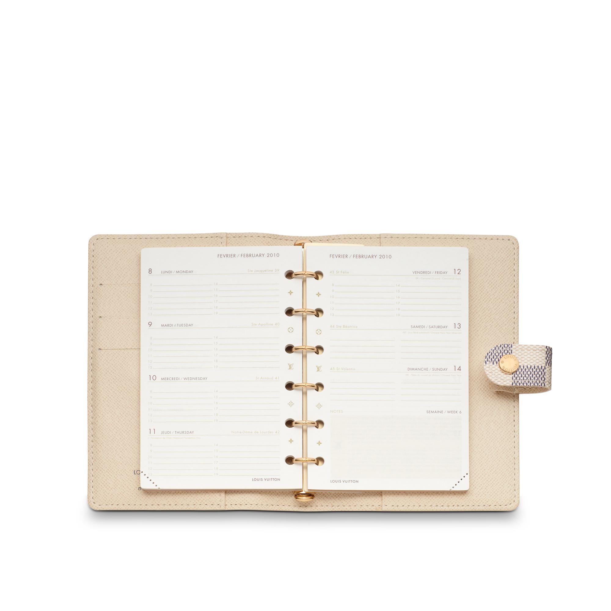 Small Ring Agenda Cover Damier Azur Canvas in Bags and Small Leather Goods