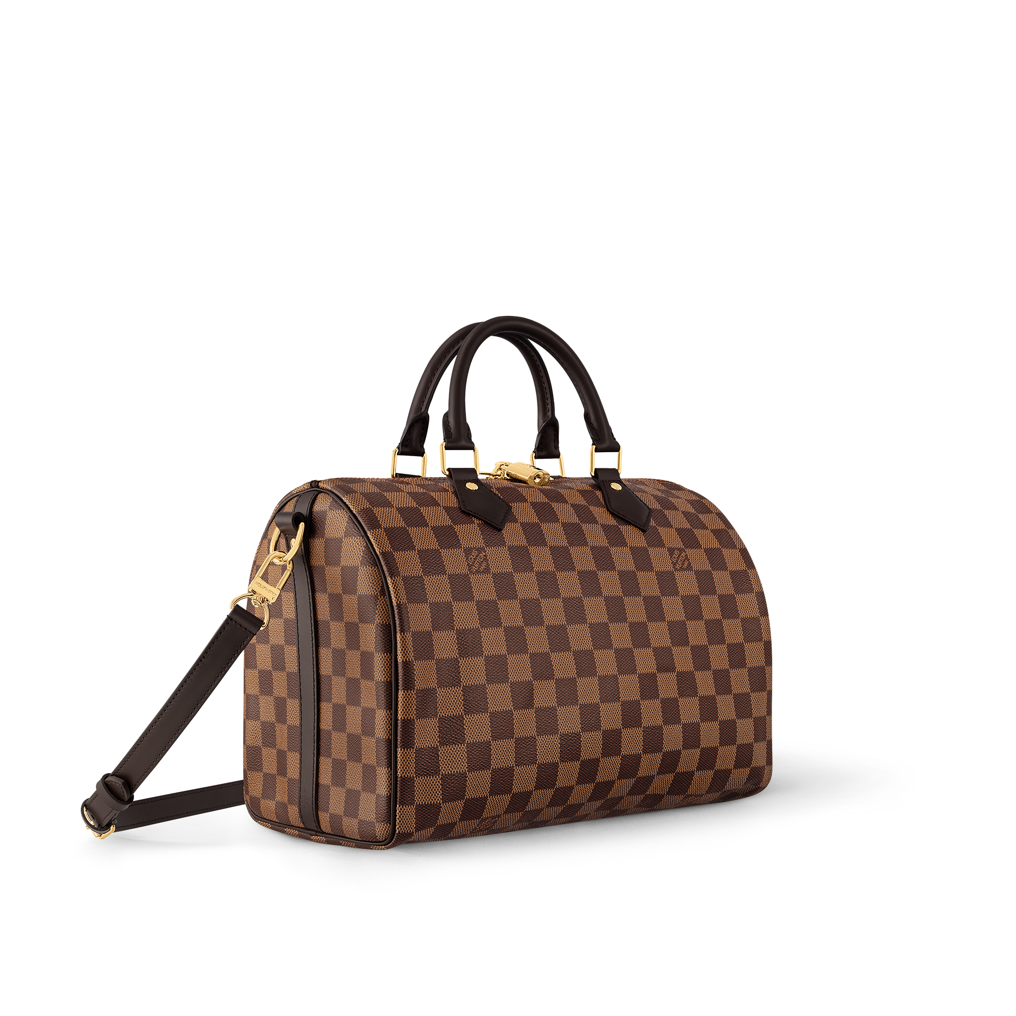Speedy Bandoulière 30 Damier Ebène Canvas in Women