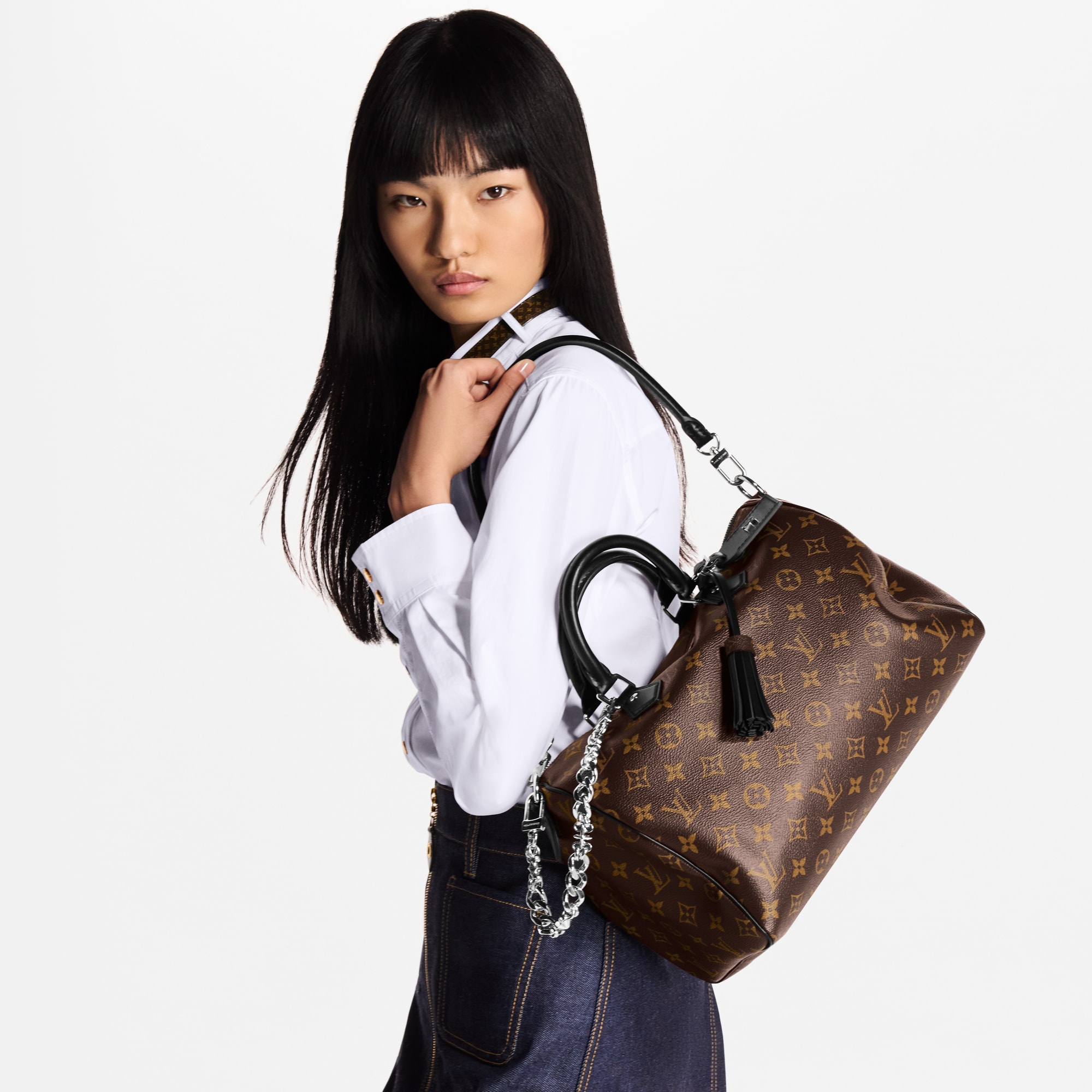 Speedy Soft 30 Dark Monogram Canvas in Women