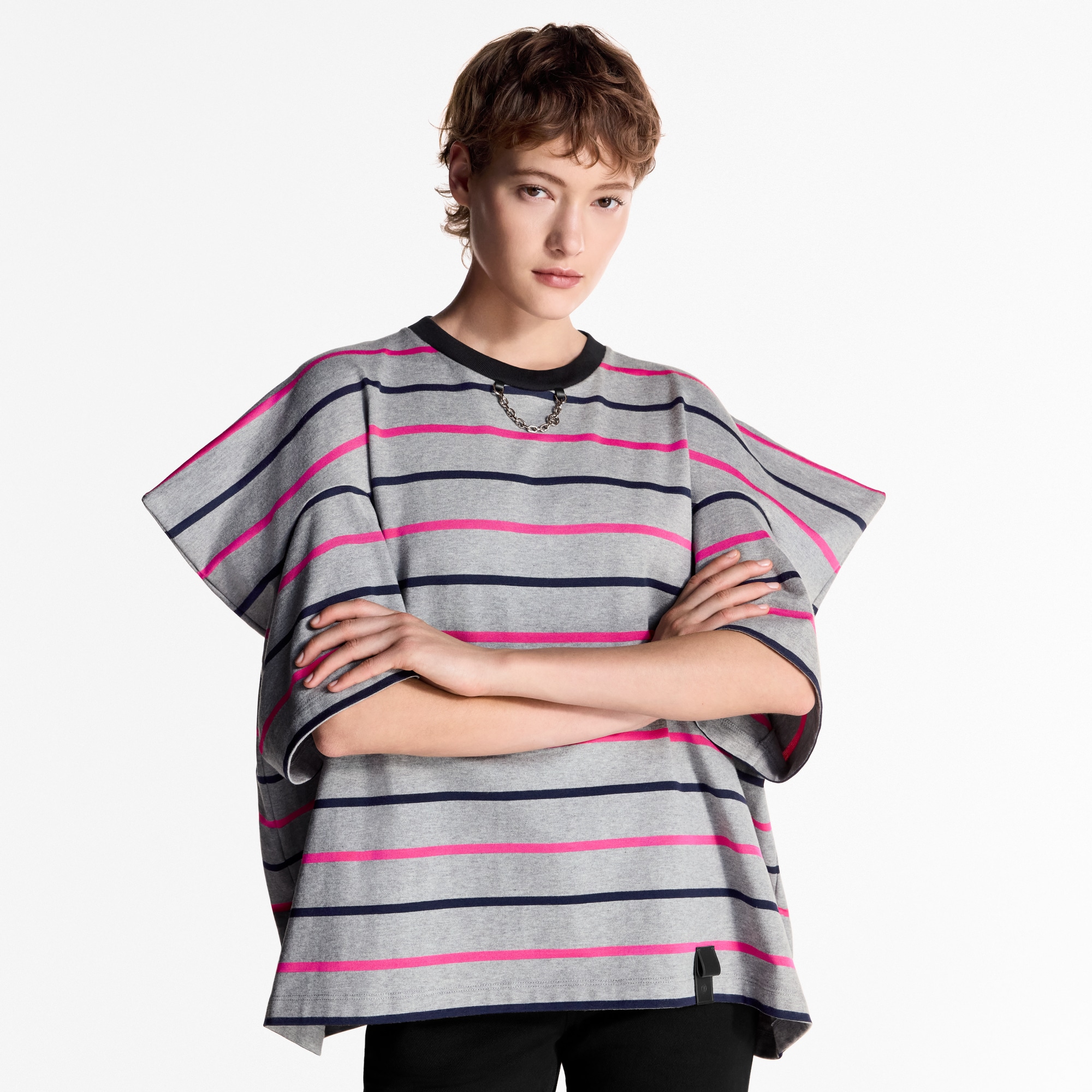 Striped Boxy Shoulder T-Shirt   in Women