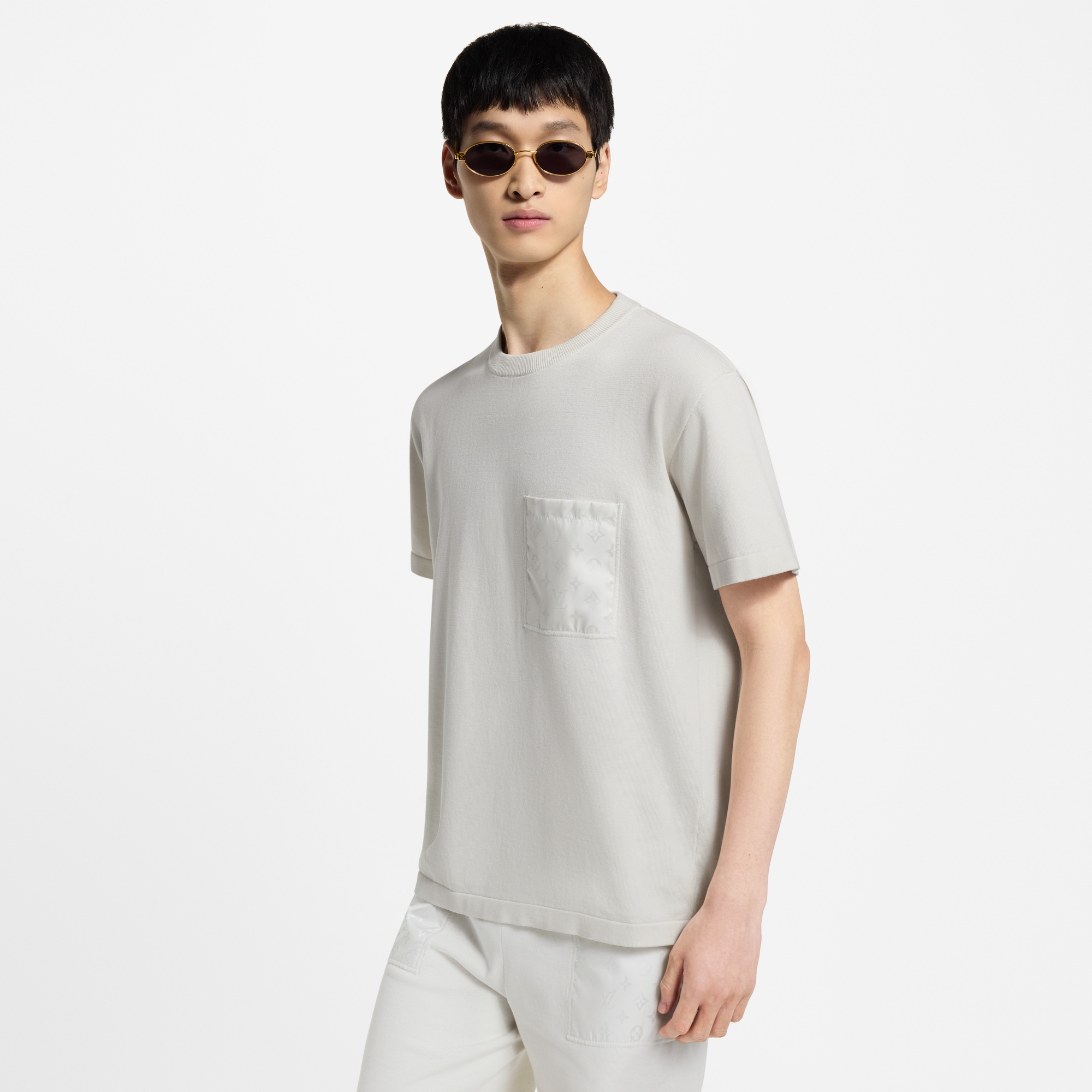 T-Shirt With Monogram Nylon Details  in Men