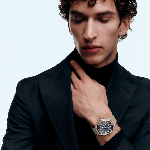 Tambour Spin Time Air, Automatic, 42.5mm, White gold in Watches's All Watches } collections by Louis Vuitton (Product zoom)