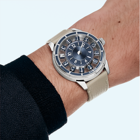 Tambour Spin Time Air, Automatic, 42.5mm, White gold in Watches's All Watches } collections by Louis Vuitton (Product zoom)