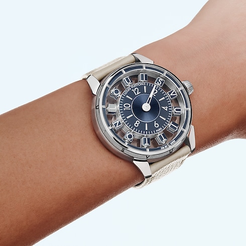 Tambour Spin Time Air, Automatic, 42.5mm, White gold in Watches's All Watches } collections by Louis Vuitton (Product zoom)