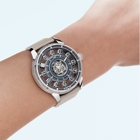 Tambour Spin Time Air Flying Tourbillon, Automatic, 42.5mm, White gold in Watches's All Watches } collections by Louis Vuitton (Product zoom)