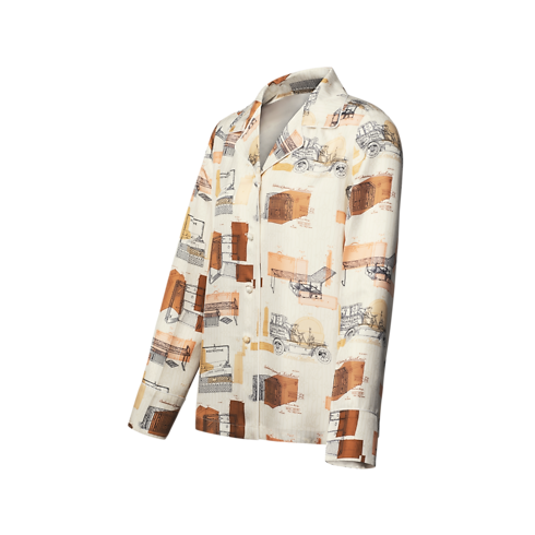 Trunk Print Pajama Shirt in Women's Ready-to-Wear Tops and Shirts collections by Louis Vuitton (Product zoom)