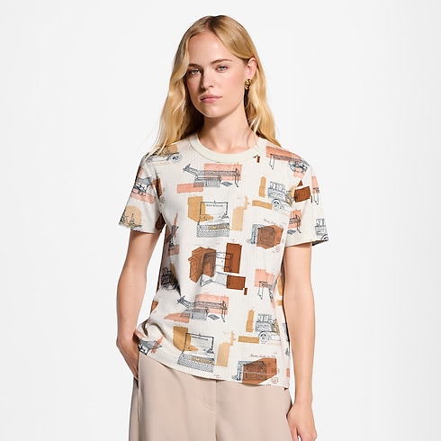 Trunk Print T-Shirt in Women's Ready-to-Wear T-shirts and Sweatshirts collections by Louis Vuitton (Product zoom)